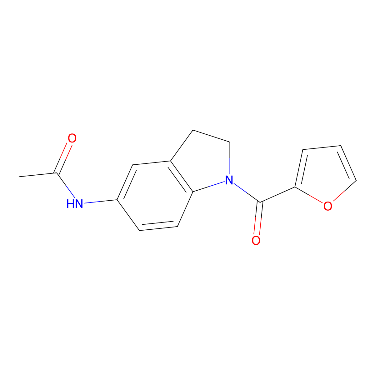 N-(1-(furan-2-carbonyl)indolin-5-yl)acetamide molecular structure, CAS 1049529-06-7