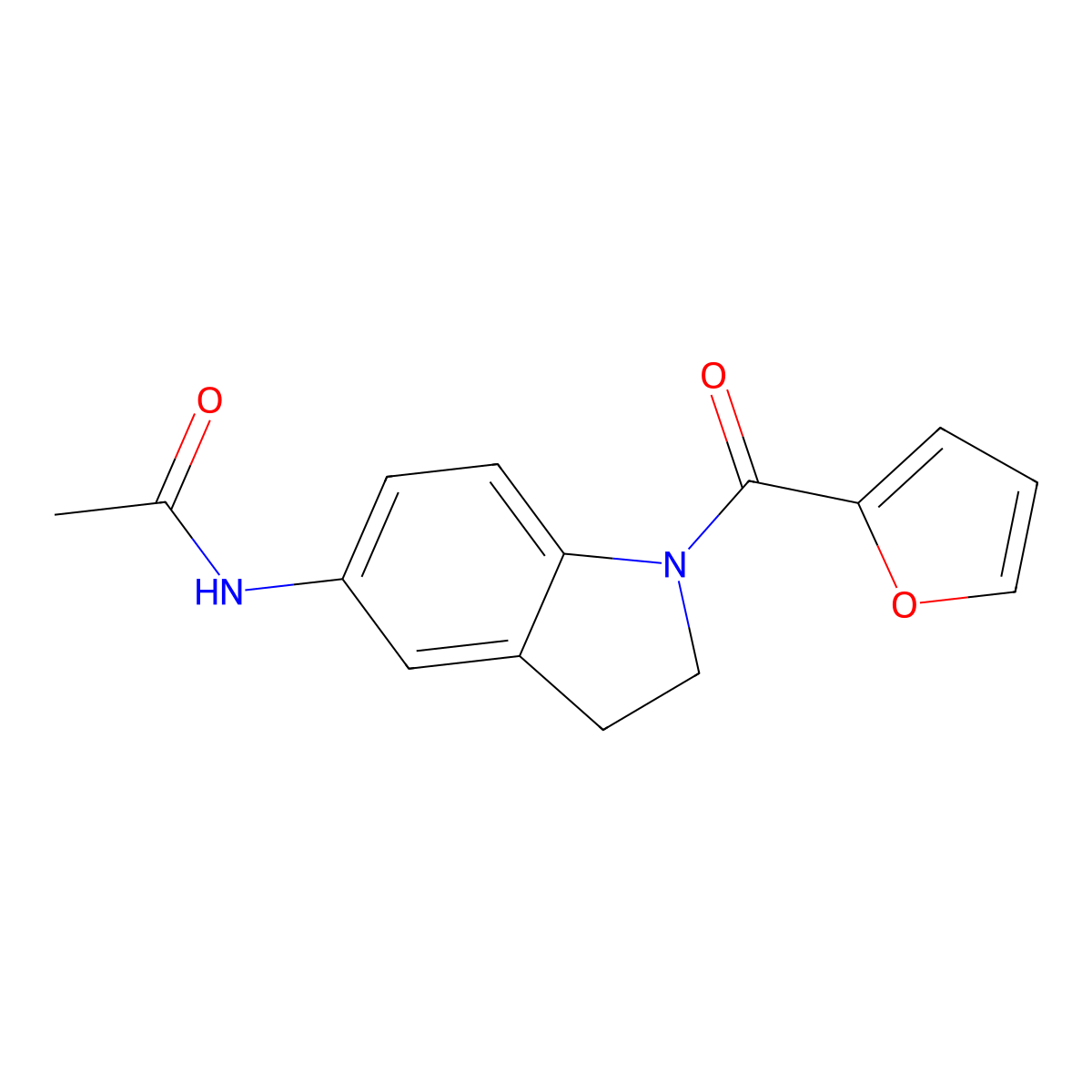 N-(1-(furan-2-carbonyl)indolin-5-yl)acetamide molecular structure, CAS 1049529-06-7
