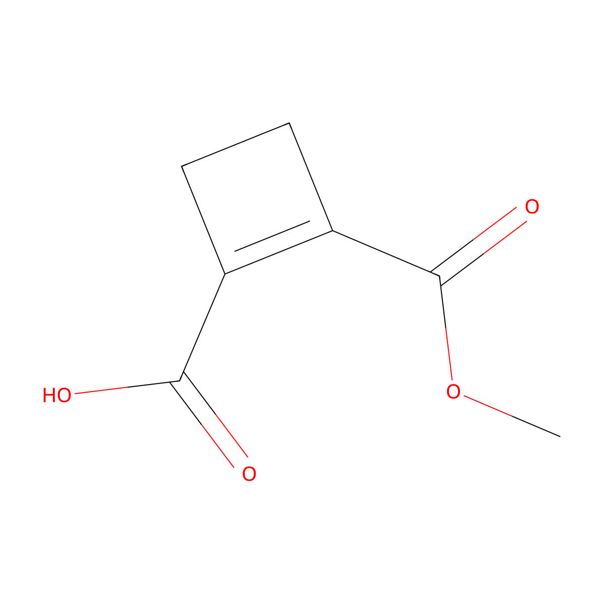 2-(Methoxycarbonyl)cyclobut-1-ene-1-carboxylic acid molecular structure, CAS 104953-96-0