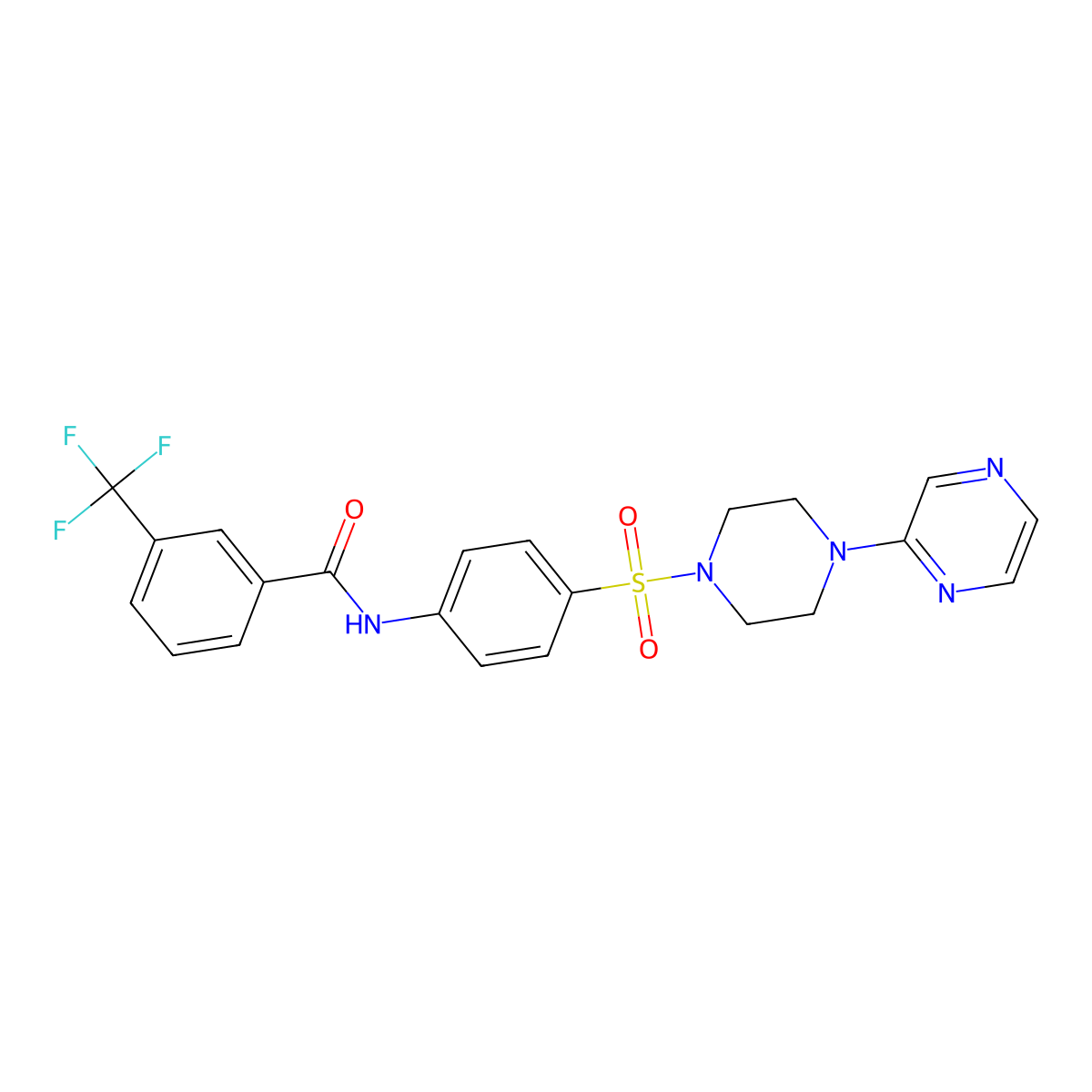 N-(4-{[4-(pyrazin-2-yl)piperazin-1-yl]sulfonyl}phenyl)-3-(trifluoromethyl)benzamide molecular structure, CAS 1049530-41-7