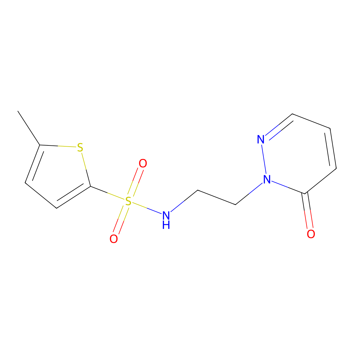 5-methyl-N-(2-(6-oxopyridazin-1(6H)-yl)ethyl)thiophene-2-sulfonamide molecular structure, CAS 1049530-58-6