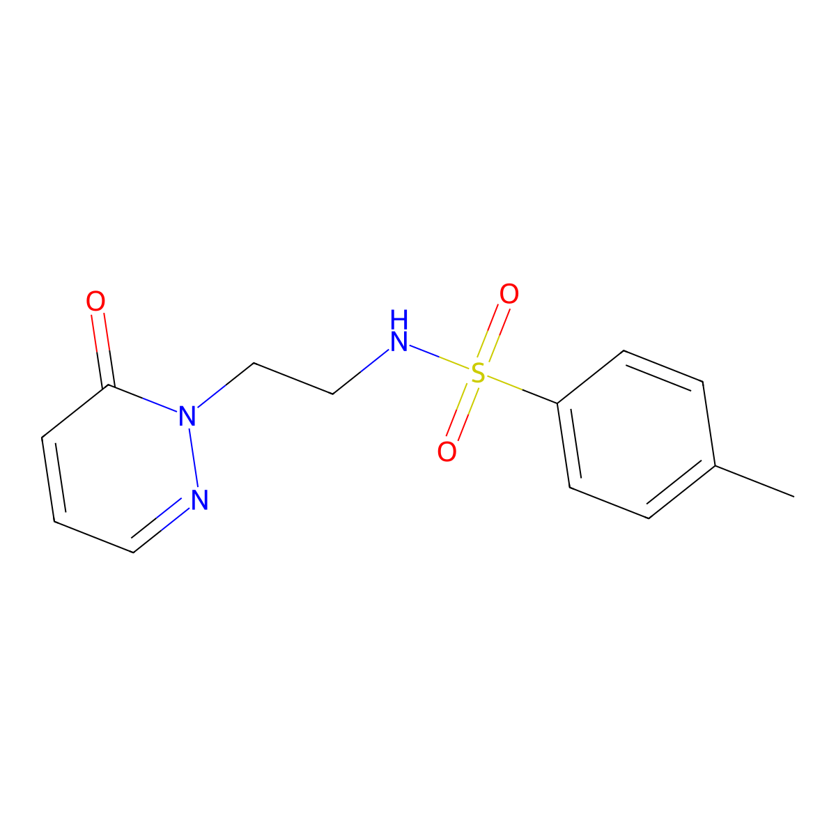 4-methyl-N-(2-(6-oxopyridazin-1(6H)-yl)ethyl)benzenesulfonamide molecular structure, CAS 1049530-66-6