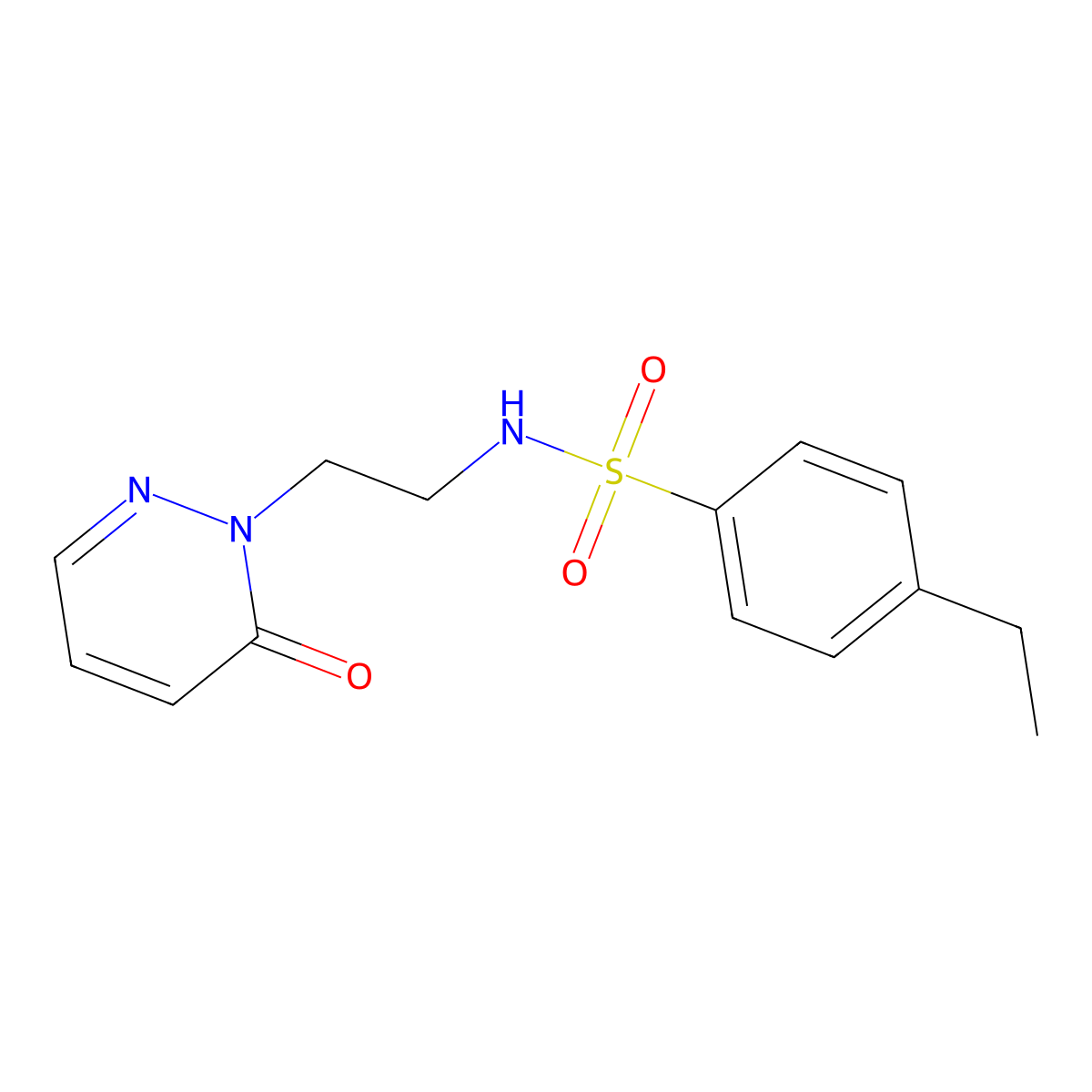 4-ethyl-N-(2-(6-oxopyridazin-1(6H)-yl)ethyl)benzenesulfonamide molecular structure, CAS 1049530-82-6