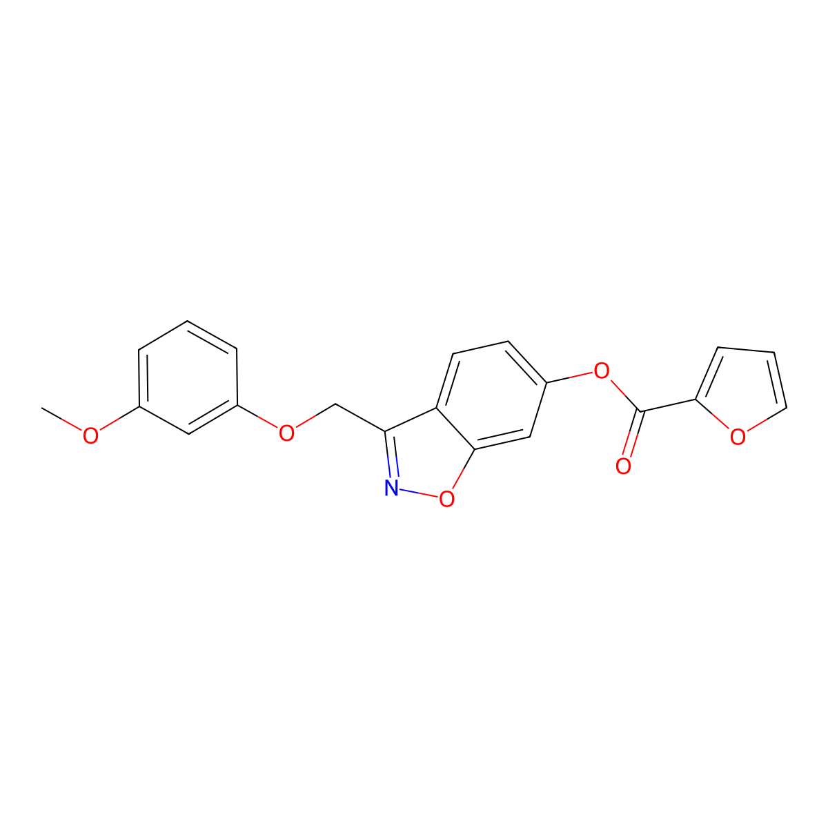 3-[(3-Methoxyphenoxy)methyl]-1,2-benzisoxazol-6-yl 2-furoate molecular structure, CAS 1049530-91-7