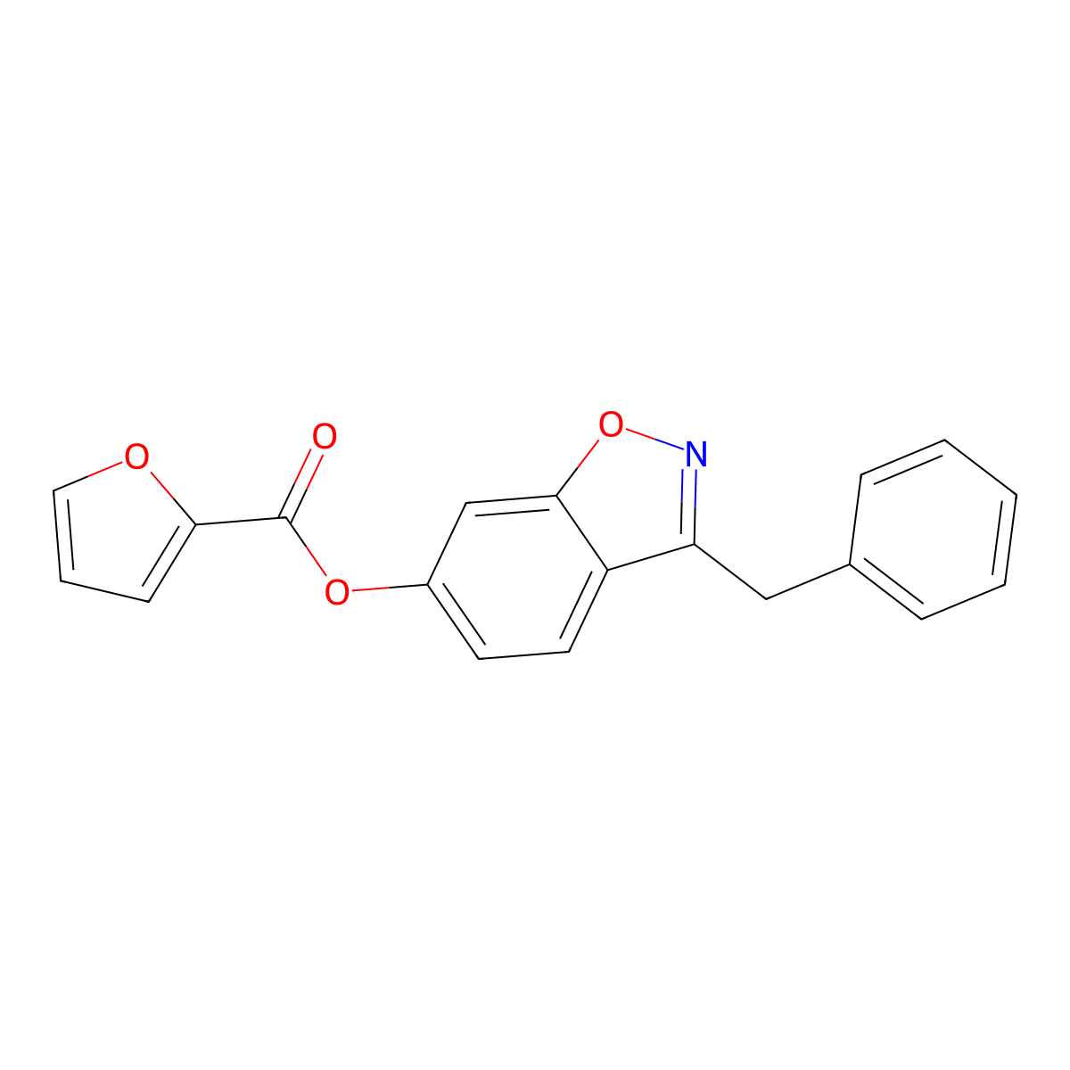 3-Benzyl-1,2-benzoxazol-6-yl furan-2-carboxylate molecular structure, CAS 1049530-99-5