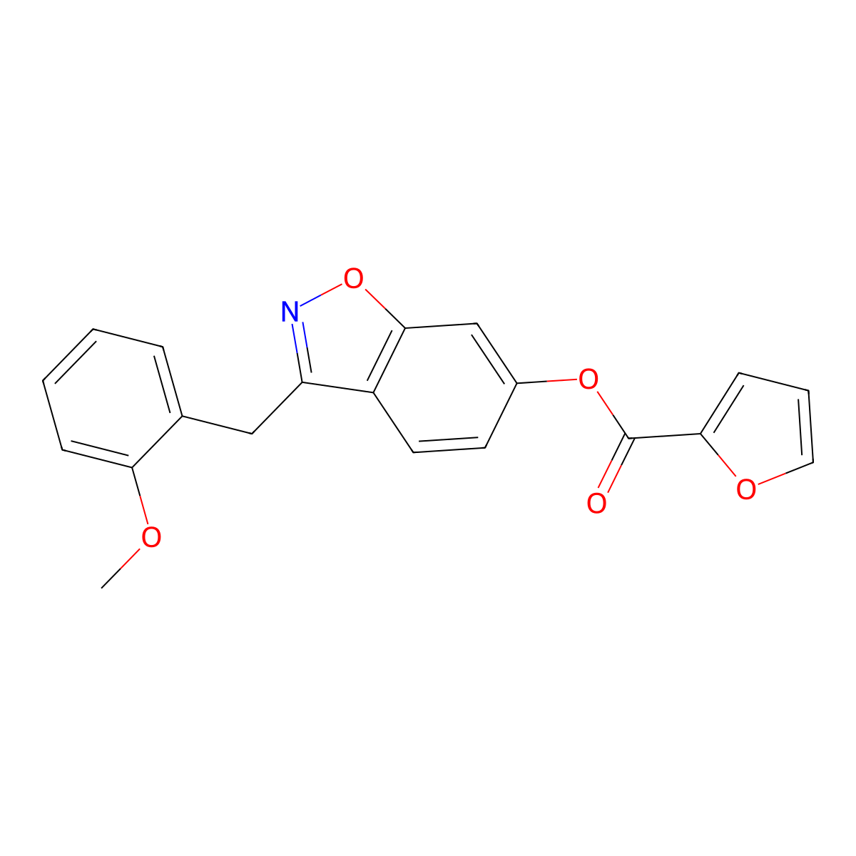 3-(2-Methoxybenzyl)-1,2-benzoxazol-6-yl furan-2-carboxylate molecular structure, CAS 1049531-07-8