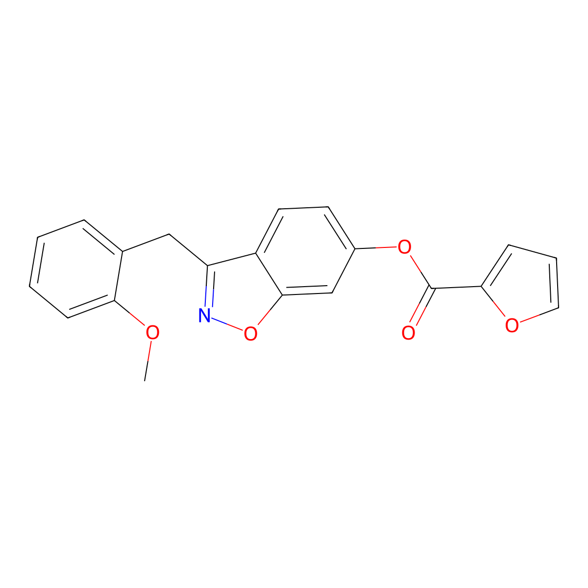 3-(2-Methoxybenzyl)-1,2-benzoxazol-6-yl furan-2-carboxylate molecular structure, CAS 1049531-07-8