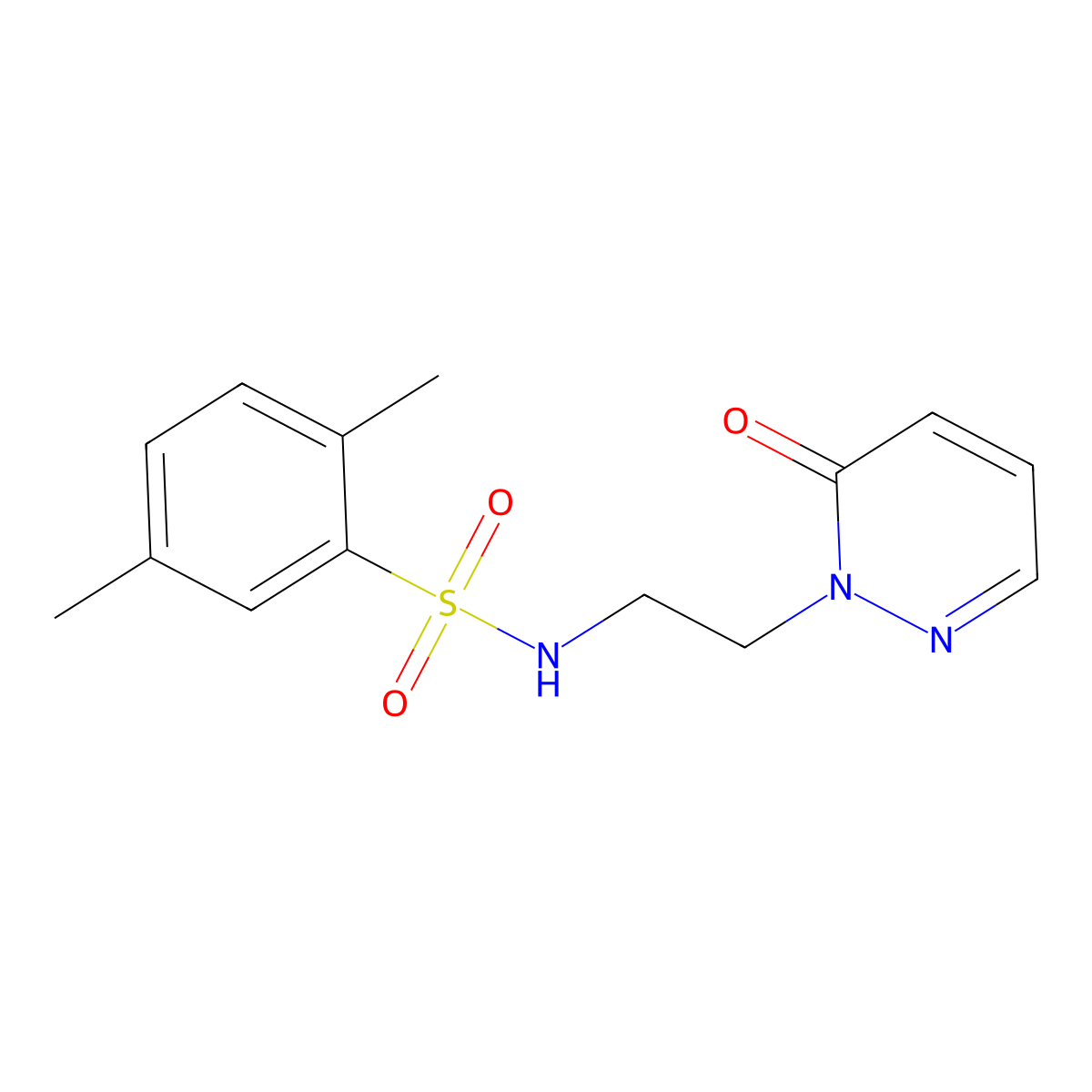 2,5-dimethyl-N-(2-(6-oxopyridazin-1(6H)-yl)ethyl)benzenesulfonamide molecular structure, CAS 1049531-35-2