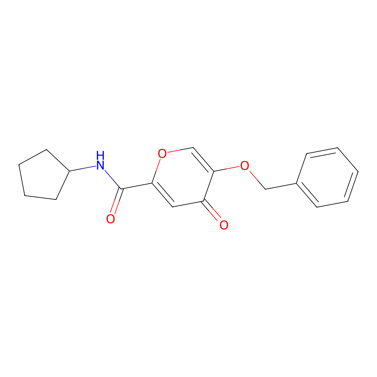 5-(benzyloxy)-N-cyclopentyl-4-oxo-4H-pyran-2-carboxamide molecular structure, CAS 1049532-06-0