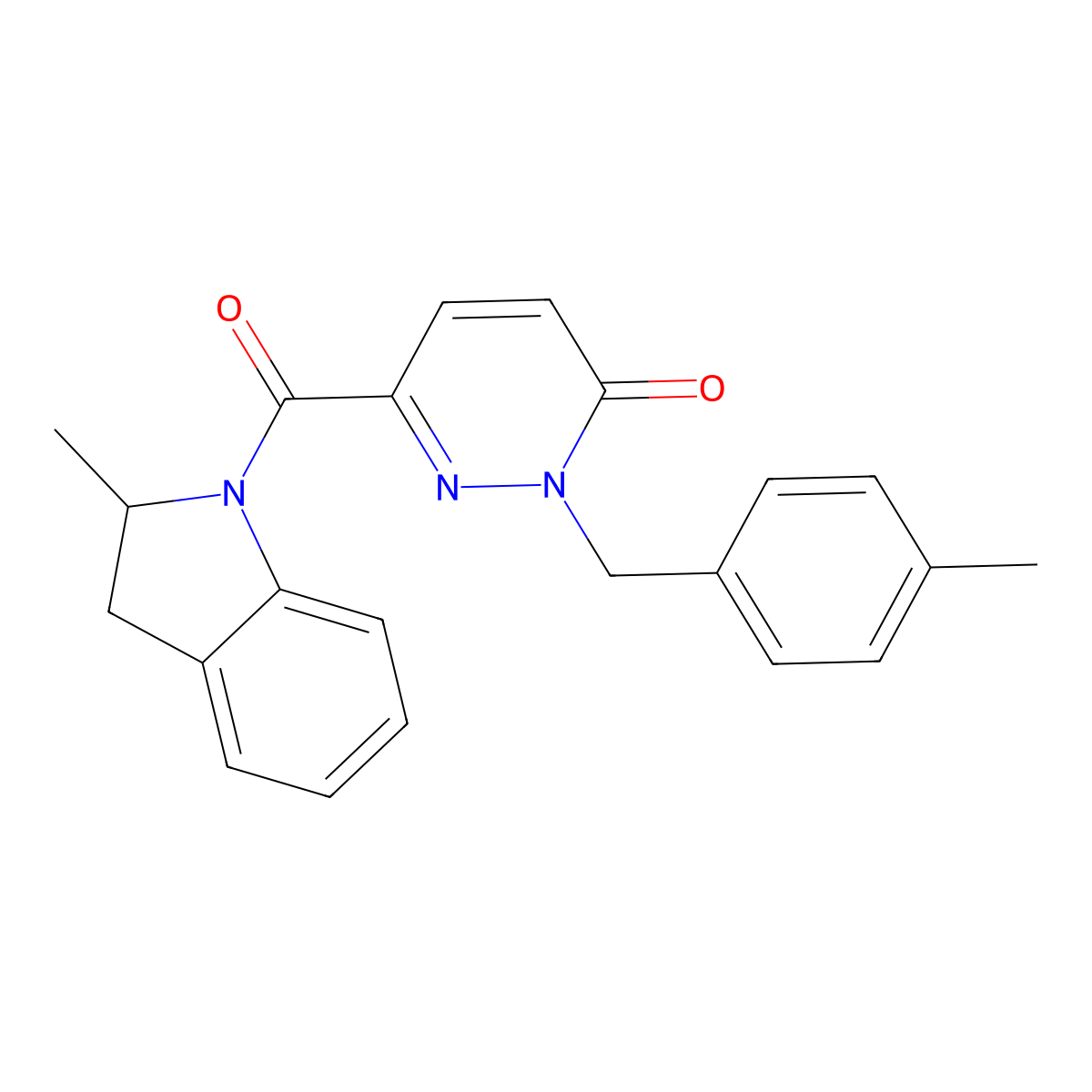 2-(4-methylbenzyl)-6-(2-methylindoline-1-carbonyl)pyridazin-3(2H)-one molecular structure, CAS 1049533-23-4