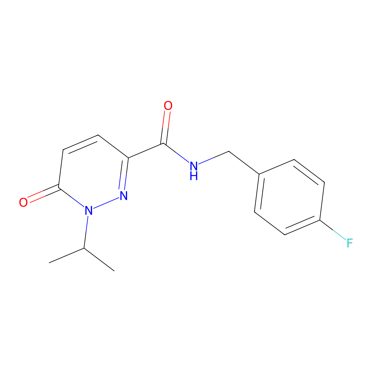 N-(4-fluorobenzyl)-1-isopropyl-6-oxo-1,6-dihydropyridazine-3-carboxamide molecular structure, CAS 1049537-89-4