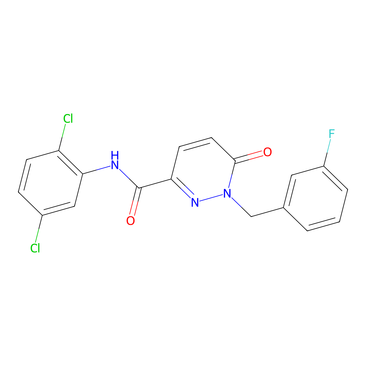 N-(2,5-dichlorophenyl)-1-(3-fluorobenzyl)-6-oxo-1,6-dihydropyridazine-3-carboxamide molecular structure, CAS 1049538-71-7