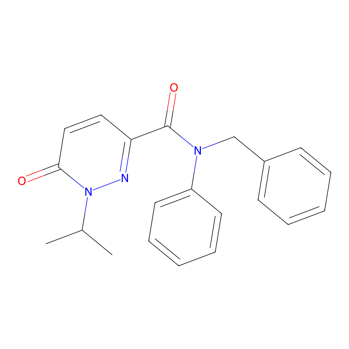 N-benzyl-1-isopropyl-6-oxo-N-phenyl-1,6-dihydropyridazine-3-carboxamide molecular structure, CAS 1049538-90-0
