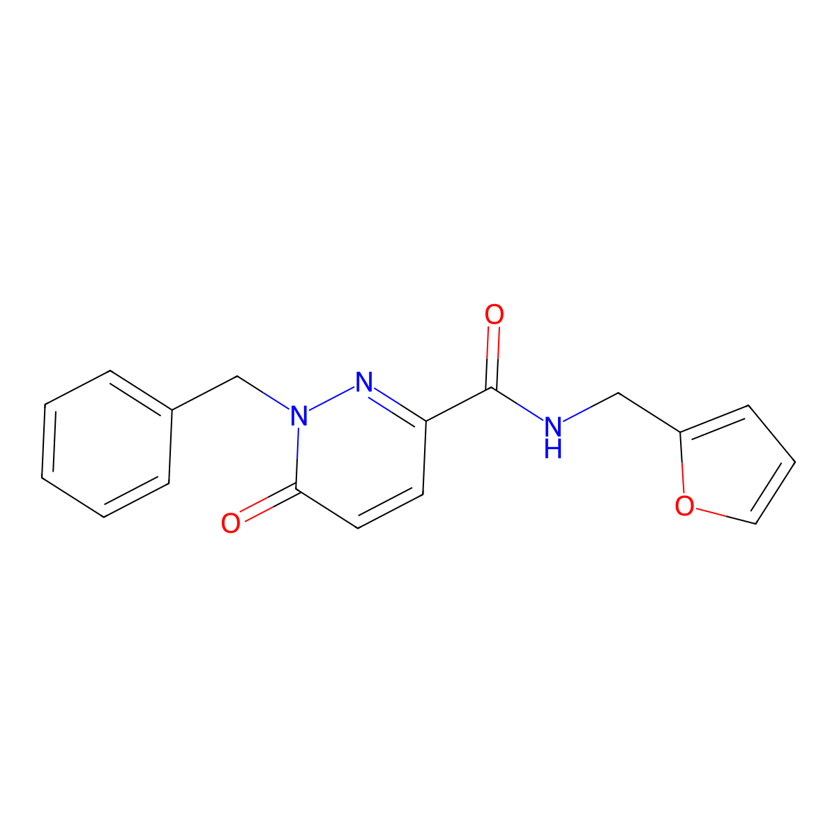 1-benzyl-N-(furan-2-ylmethyl)-6-oxo-1,6-dihydropyridazine-3-carboxamide molecular structure, CAS 1049540-35-3