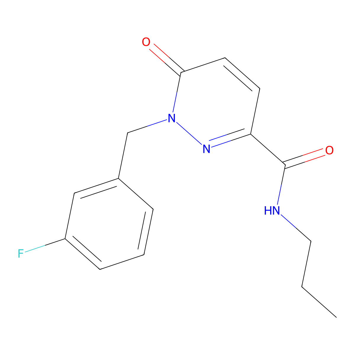 1-(3-fluorobenzyl)-6-oxo-N-propyl-1,6-dihydropyridazine-3-carboxamide molecular structure, CAS 1049543-49-8