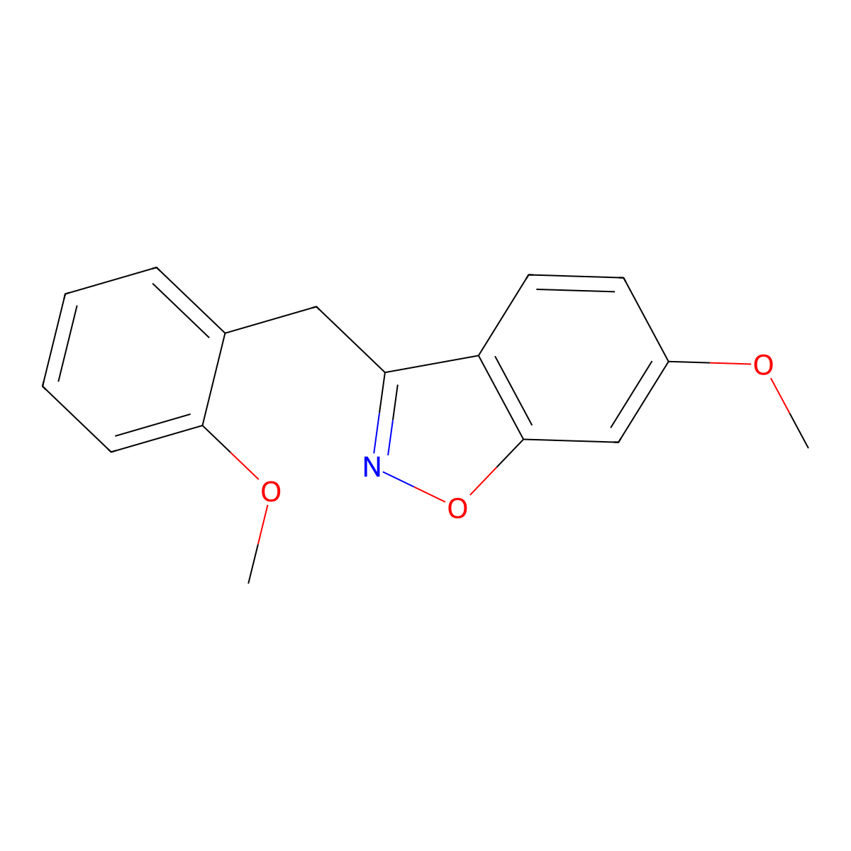6-Methoxy-3-(2-methoxybenzyl)-1,2-benzoxazole molecular structure, CAS 1049544-53-7