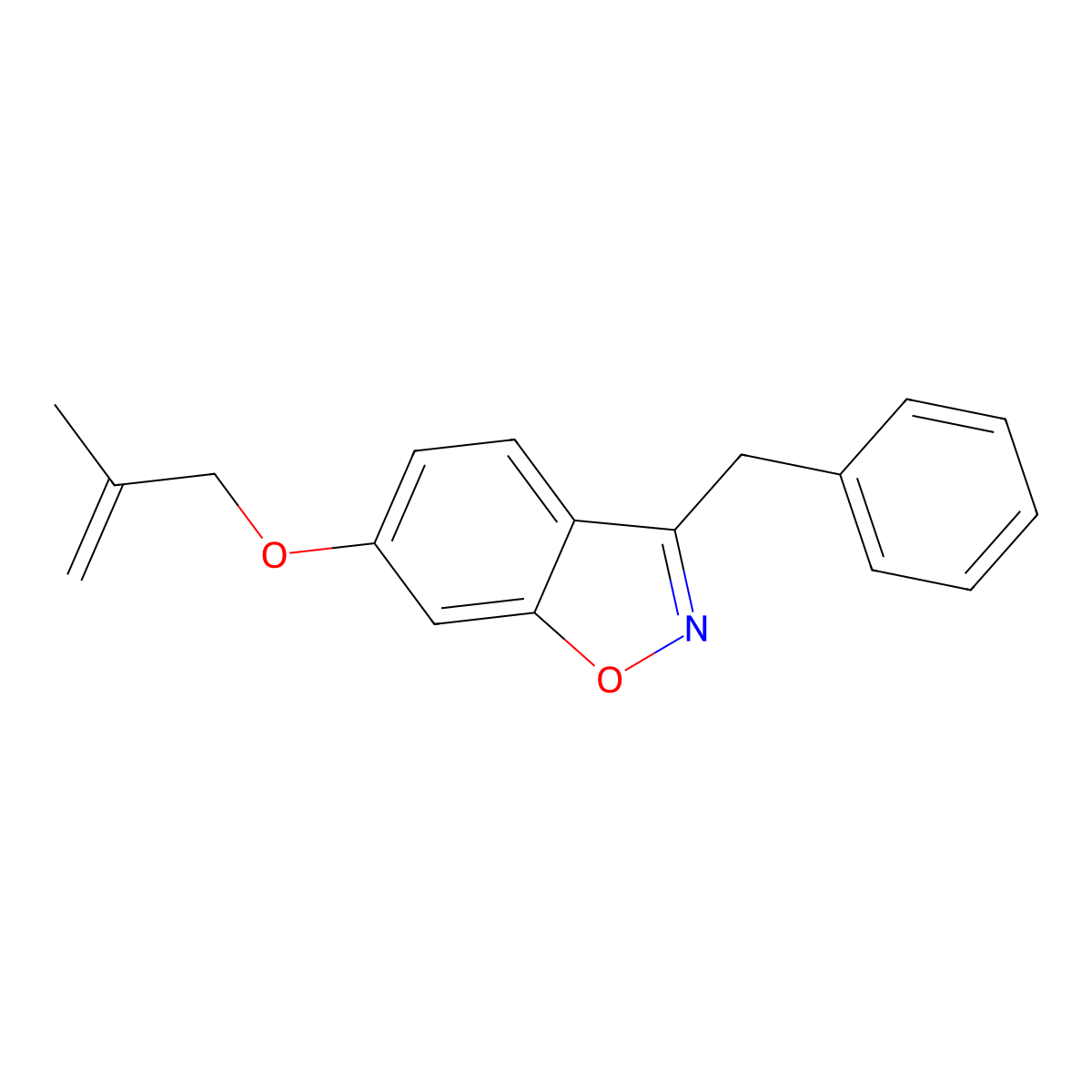 3-Benzyl-6-[(2-methylprop-2-en-1-yl)oxy]-1,2-benzoxazole molecular structure, CAS 1049544-92-4