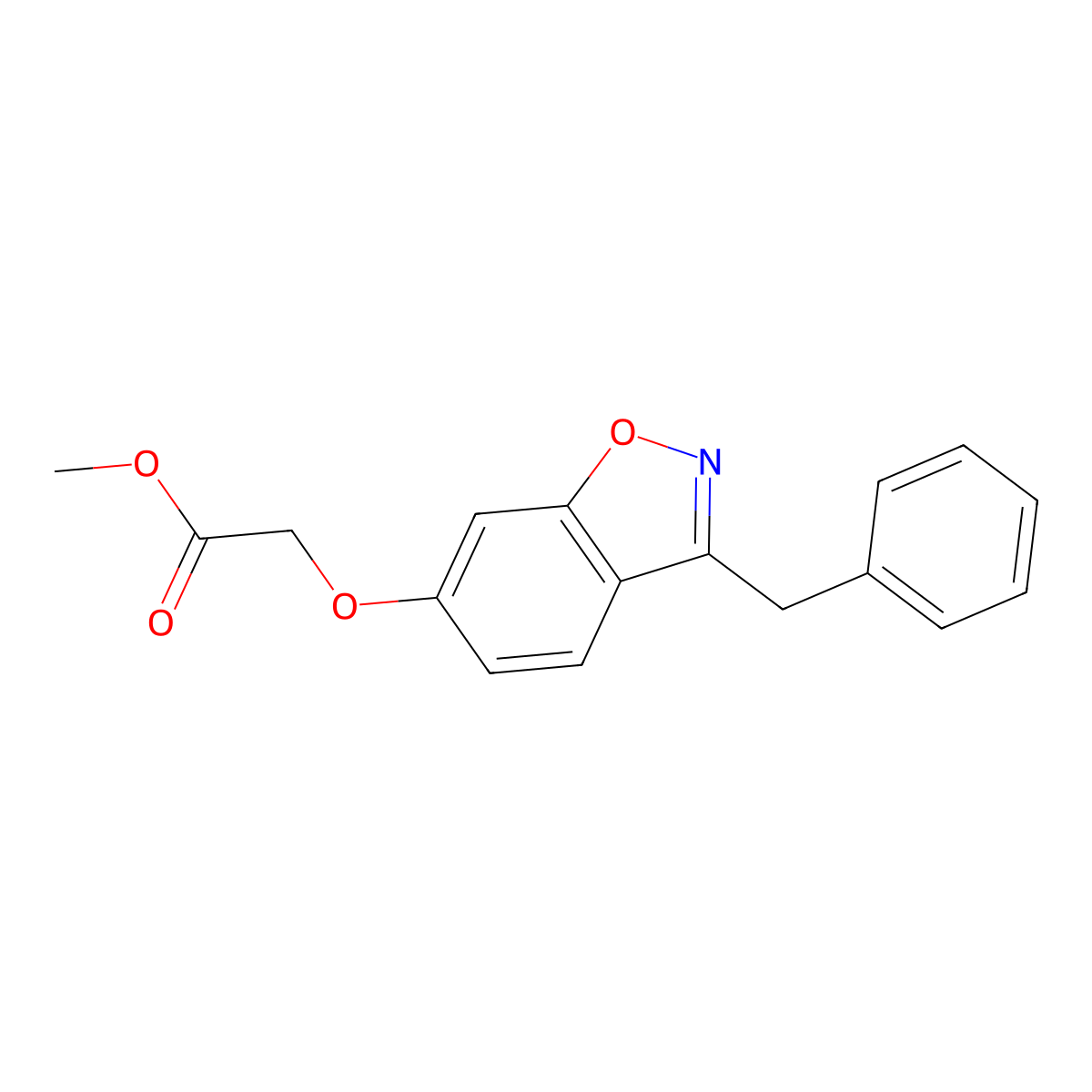 Methyl [(3-benzyl-1,2-benzoxazol-6-yl)oxy]acetate molecular structure, CAS 1049545-16-5