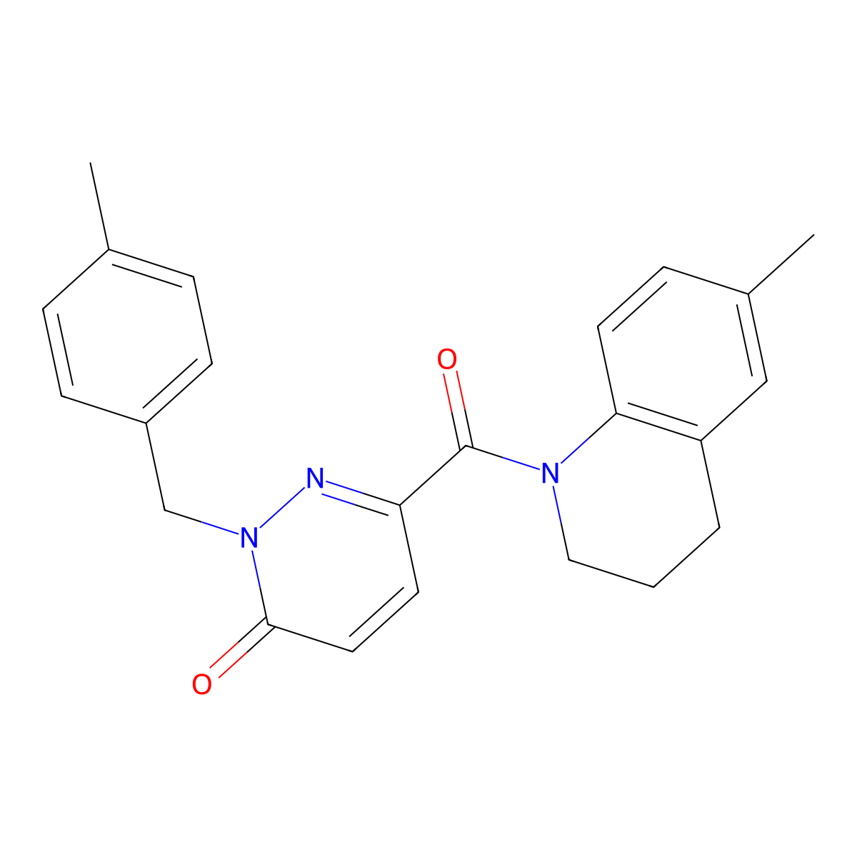 6-(6-methyl-1,2,3,4-tetrahydroquinoline-1-carbonyl)-2-(4-methylbenzyl)pyridazin-3(2H)-one molecular structure, CAS 1049549-03-2