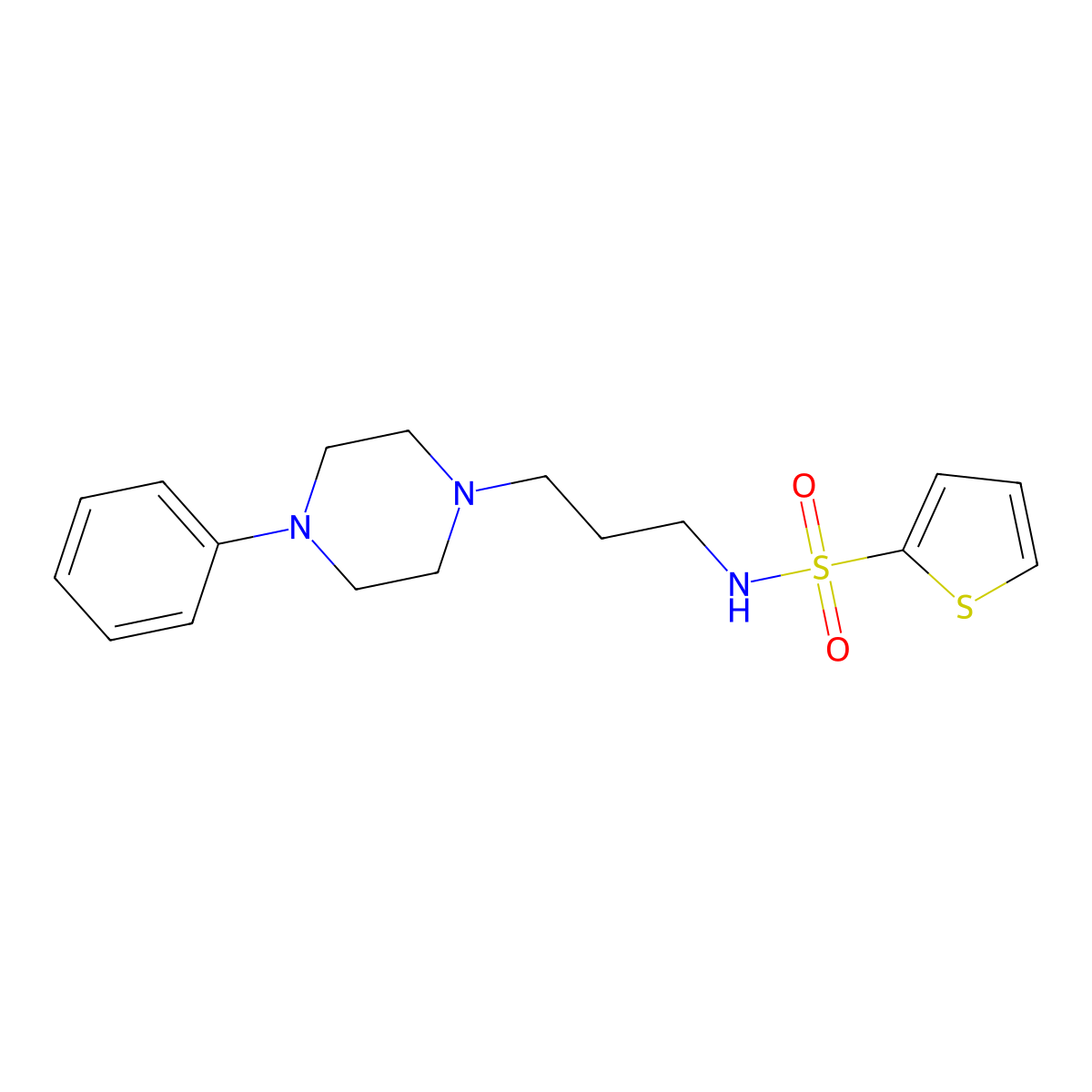 N-[3-(4-phenylpiperazin-1-yl)propyl]thiophene-2-sulfonamide molecular structure, CAS 1049549-13-4