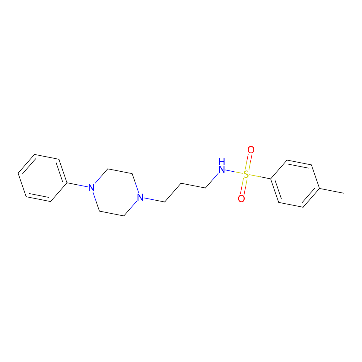 4-methyl-N-(3-(4-phenylpiperazin-1-yl)propyl)benzenesulfonamide molecular structure, CAS 1049549-45-2
