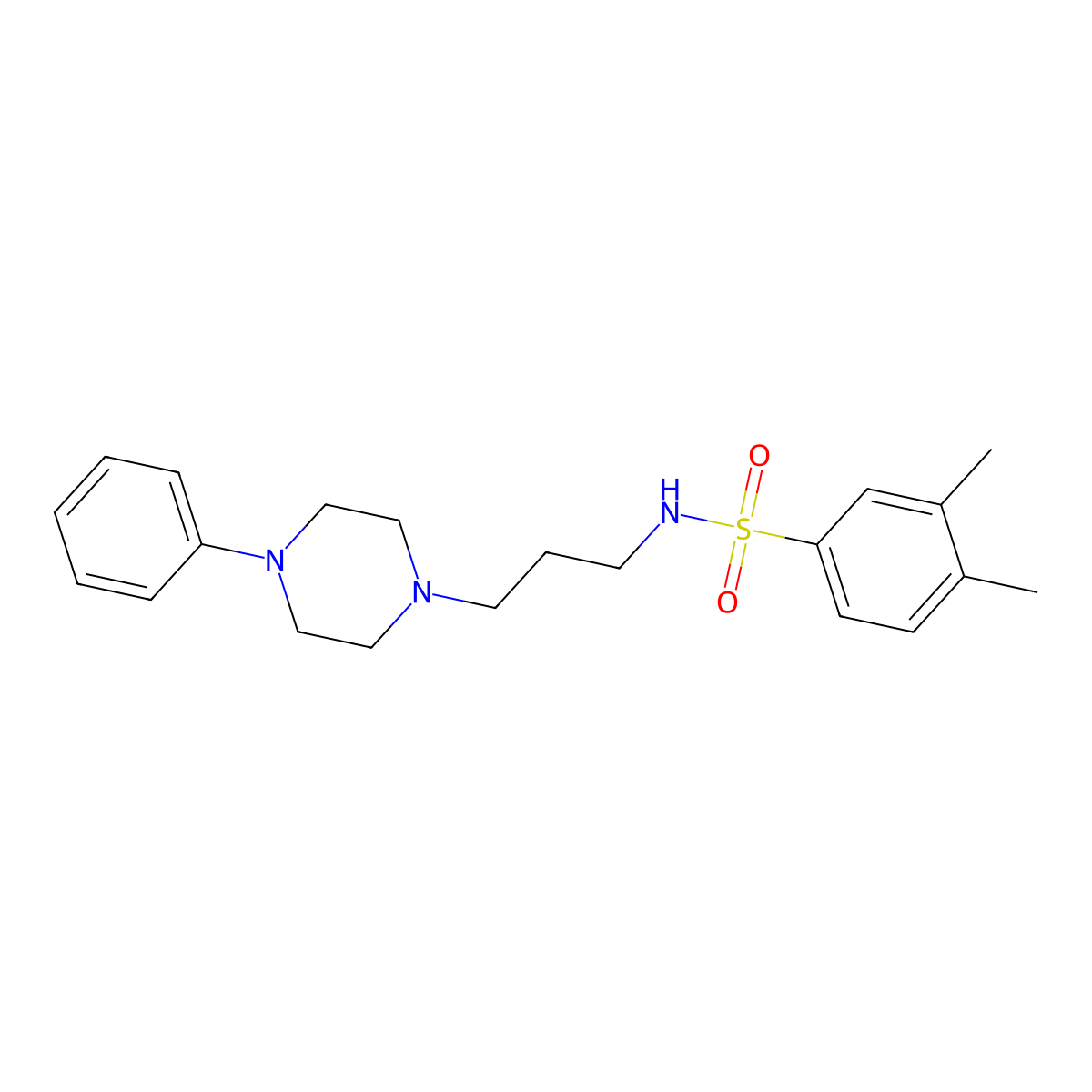 3,4-dimethyl-N-(3-(4-phenylpiperazin-1-yl)propyl)benzenesulfonamide molecular structure, CAS 1049549-57-6