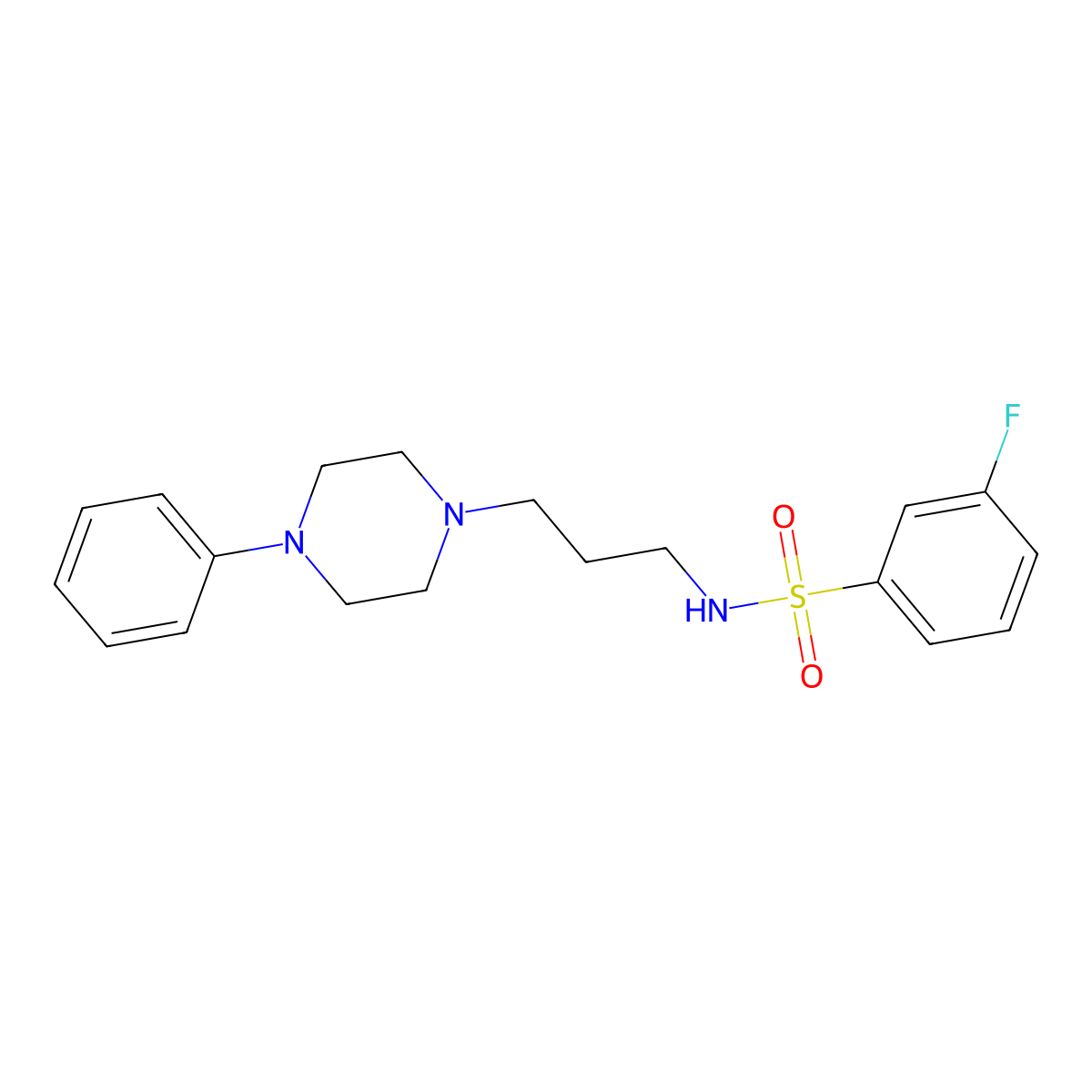 3-fluoro-N-[3-(4-phenylpiperazin-1-yl)propyl]benzene-1-sulfonamide molecular structure, CAS 1049549-69-0