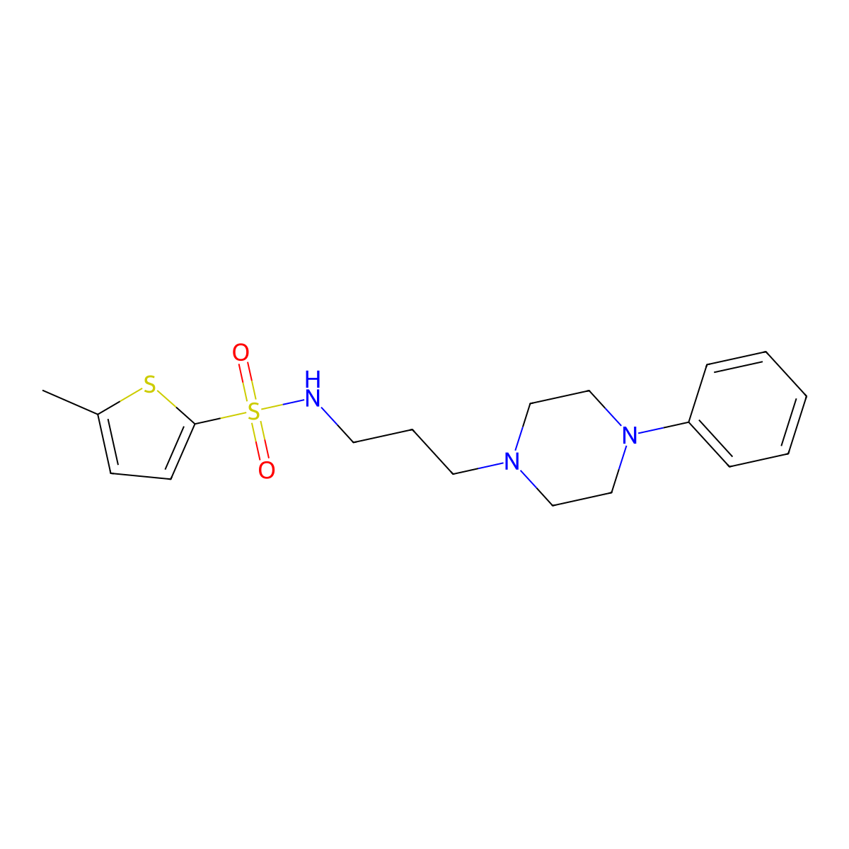5-methyl-N-[3-(4-phenylpiperazin-1-yl)propyl]thiophene-2-sulfonamide molecular structure, CAS 1049549-85-0