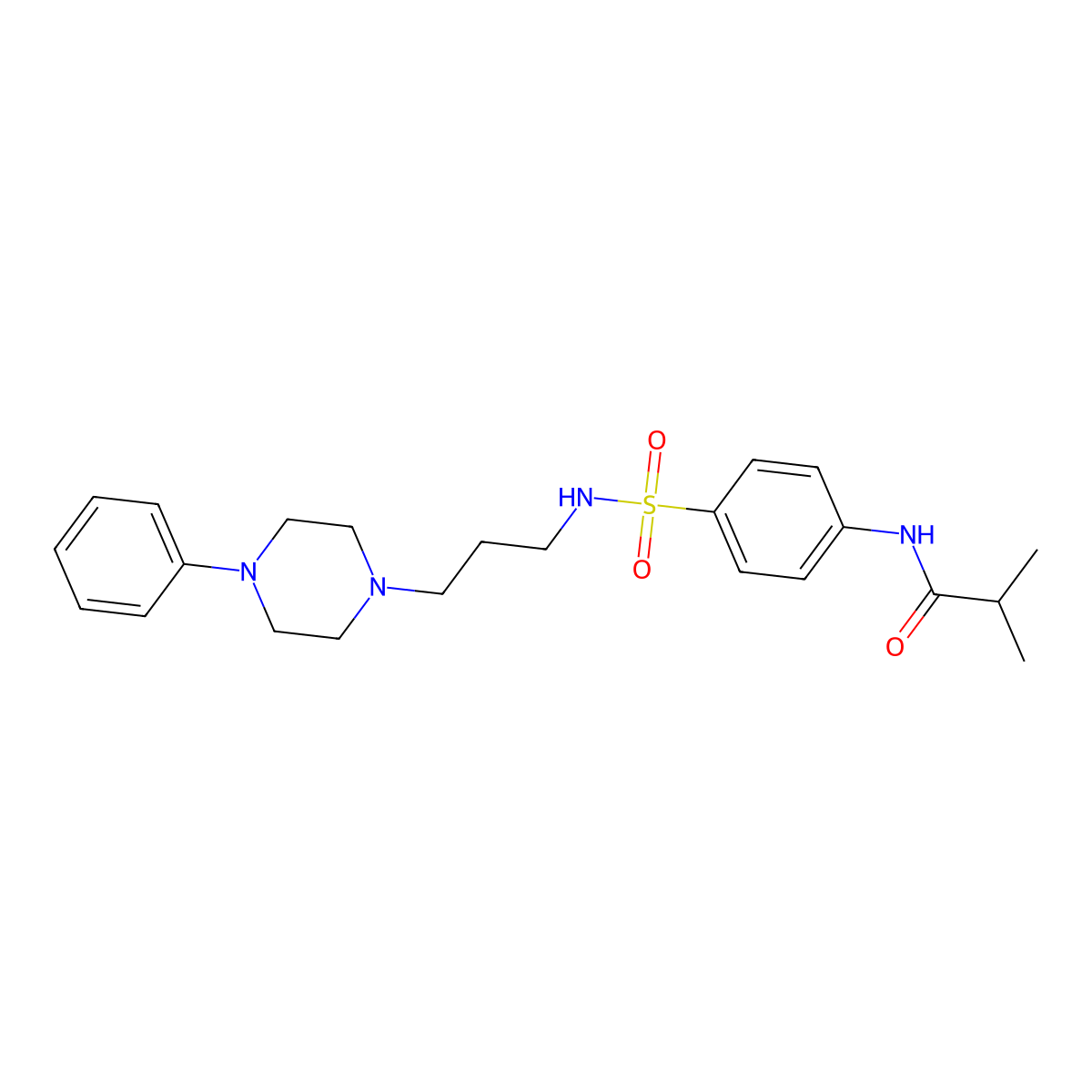 N-(4-(N-(3-(4-phenylpiperazin-1-yl)propyl)sulfamoyl)phenyl)isobutyramide molecular structure, CAS 1049550-05-1