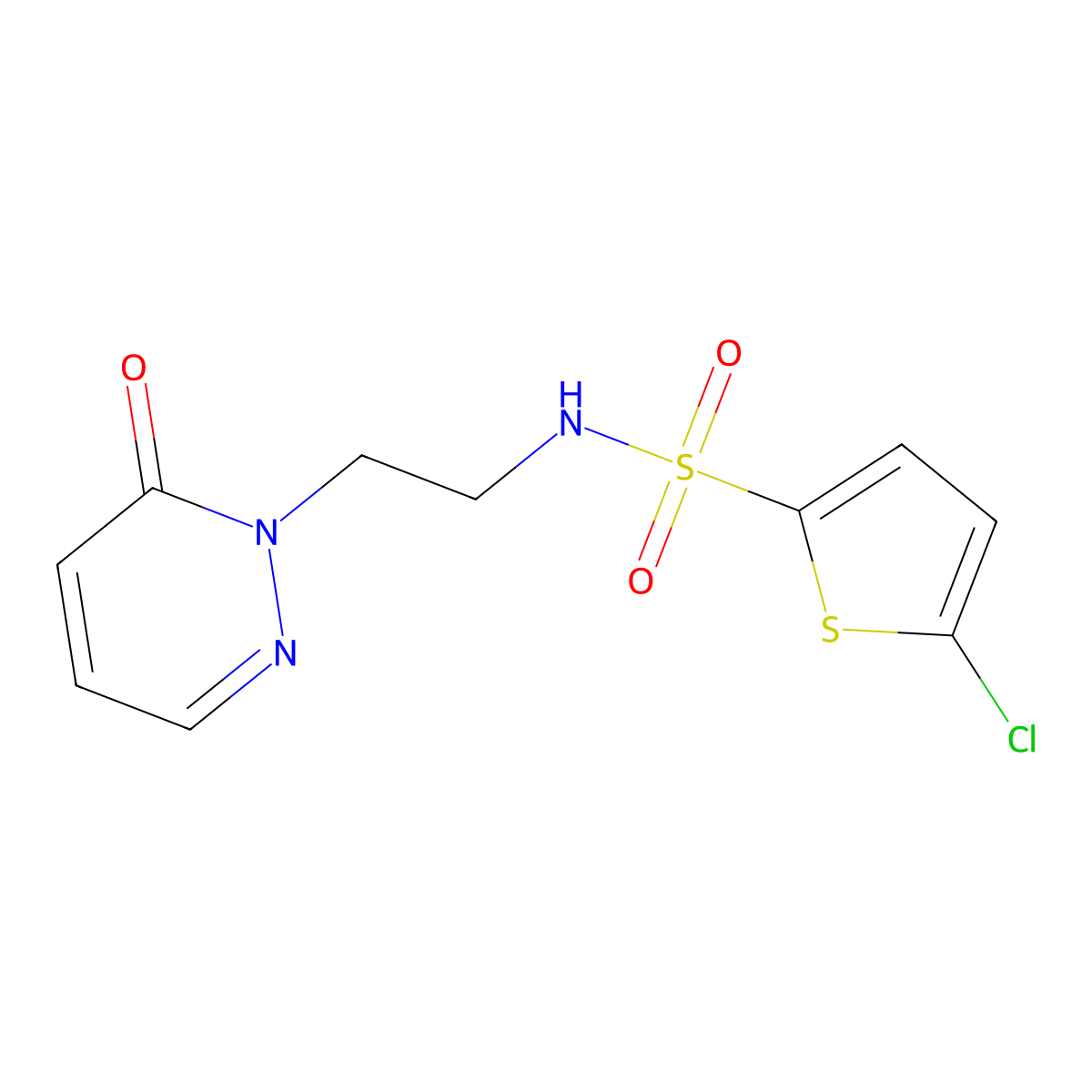 5-chloro-N-(2-(6-oxopyridazin-1(6H)-yl)ethyl)thiophene-2-sulfonamide molecular structure, CAS 1049551-14-5