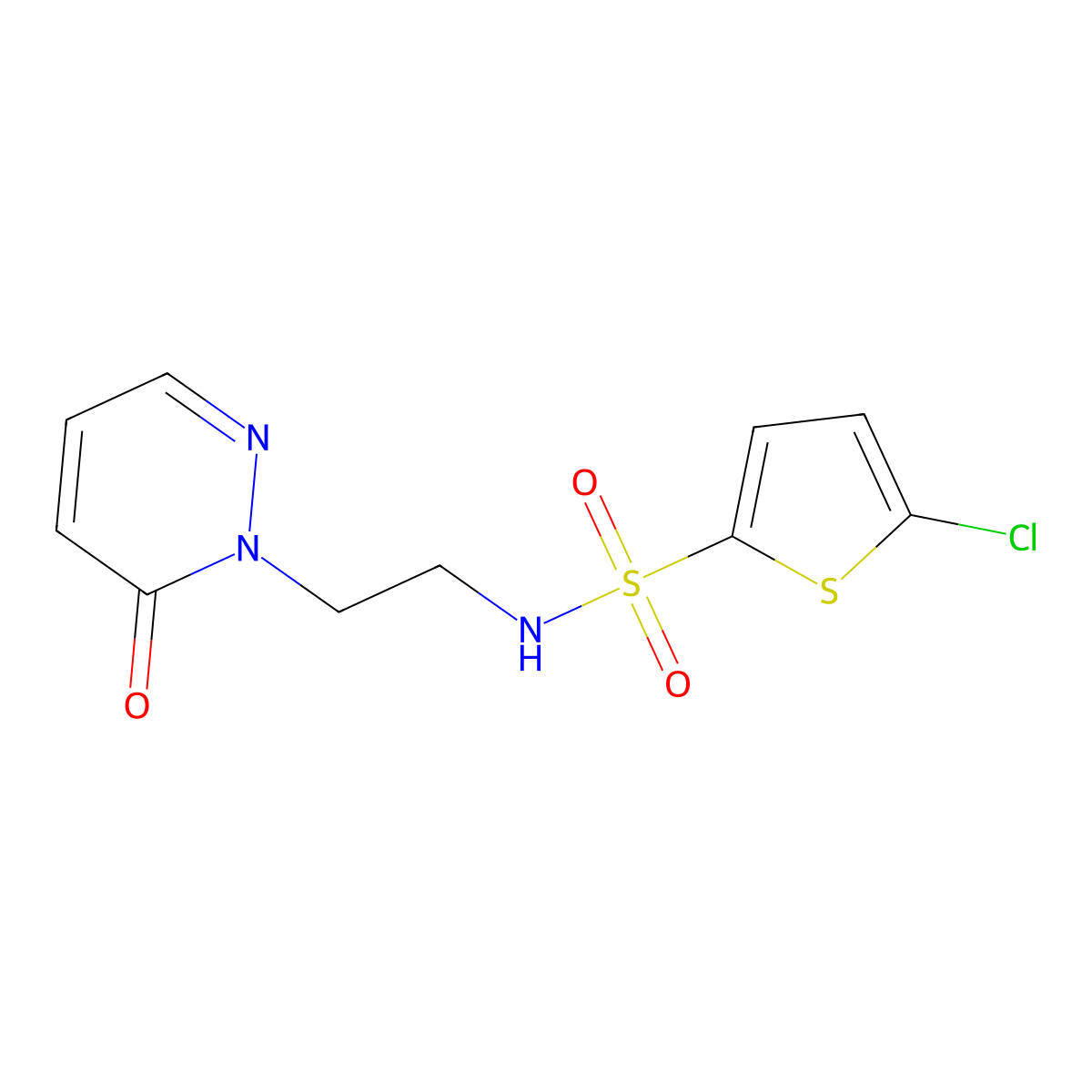 5-chloro-N-(2-(6-oxopyridazin-1(6H)-yl)ethyl)thiophene-2-sulfonamide molecular structure, CAS 1049551-14-5