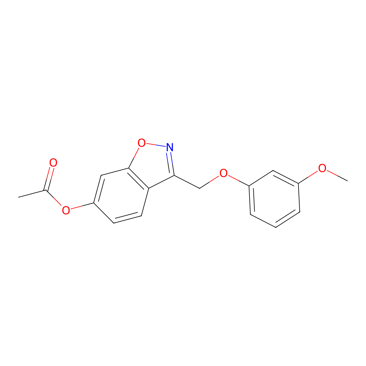 3-[(3-Methoxyphenoxy)methyl]-1,2-benzoxazol-6-yl acetate molecular structure, CAS 1049559-60-5