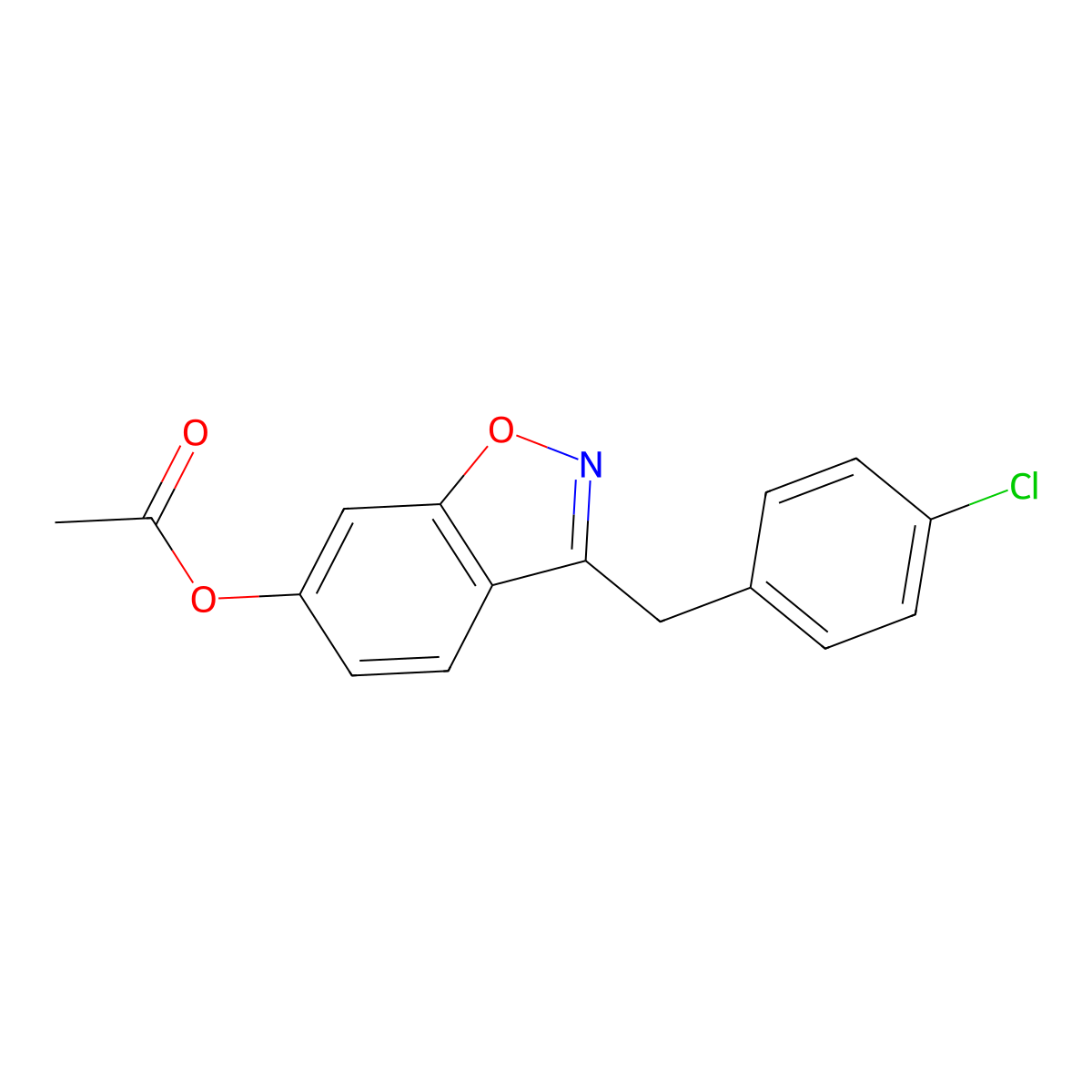 3-(4-Chlorobenzyl)-1,2-benzoxazol-6-yl acetate molecular structure, CAS 1049559-66-1