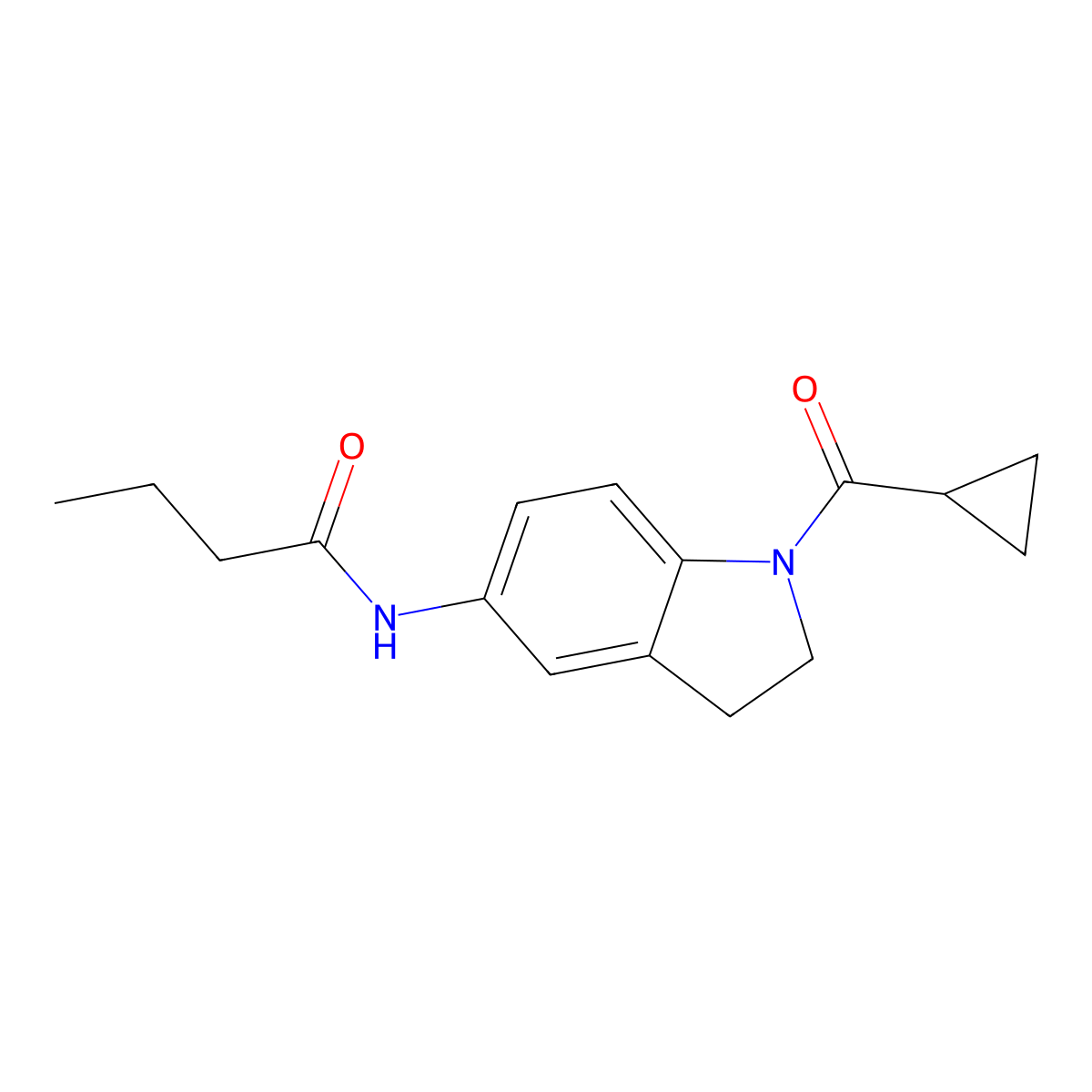 N-(1-cyclopropanecarbonyl-2,3-dihydro-1H-indol-5-yl)butanamide molecular structure, CAS 1049561-87-6
