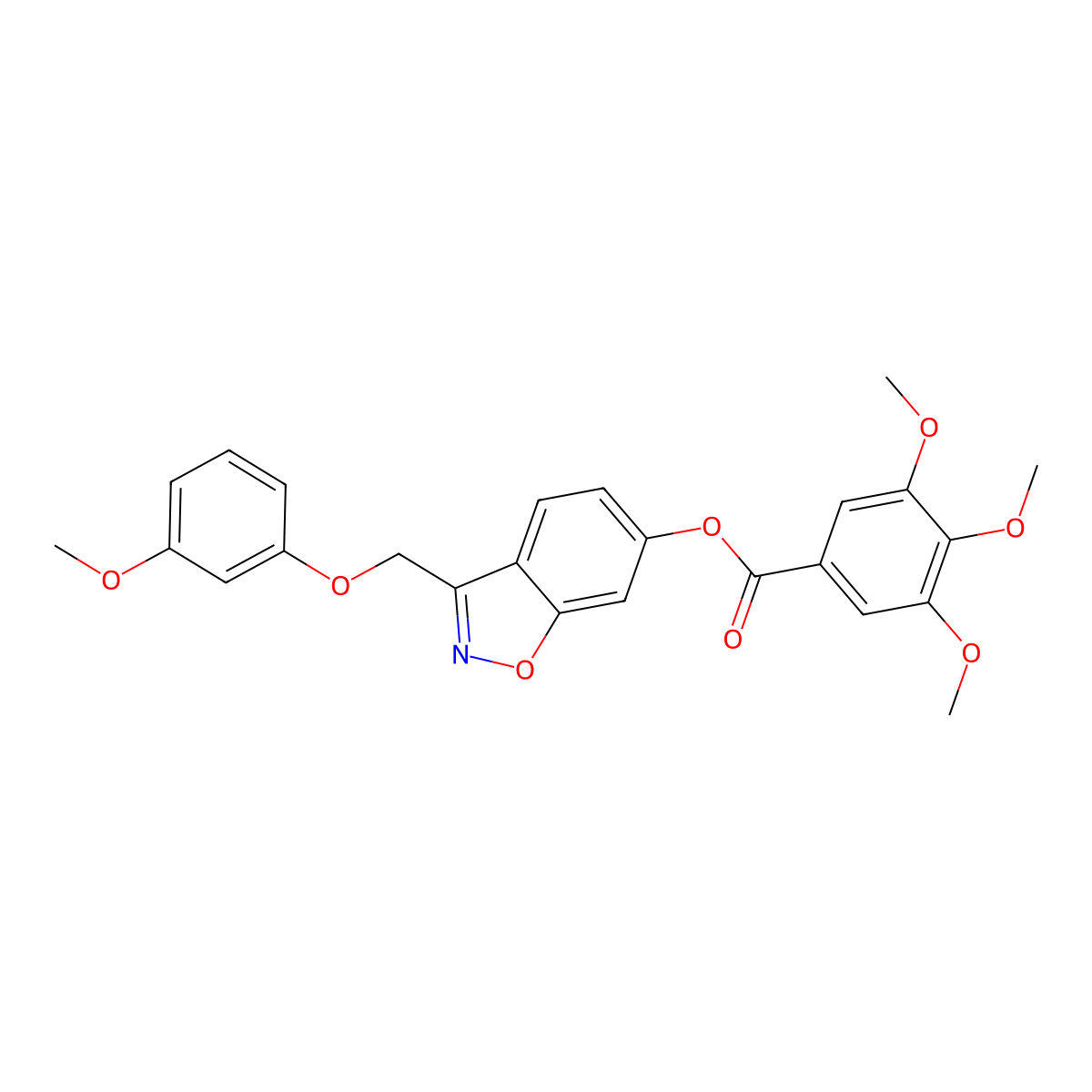 3-[(3-Methoxyphenoxy)methyl]-1,2-benzisoxazol-6-yl 3,4,5-trimethoxybenzoate molecular structure, CAS 1049562-98-2