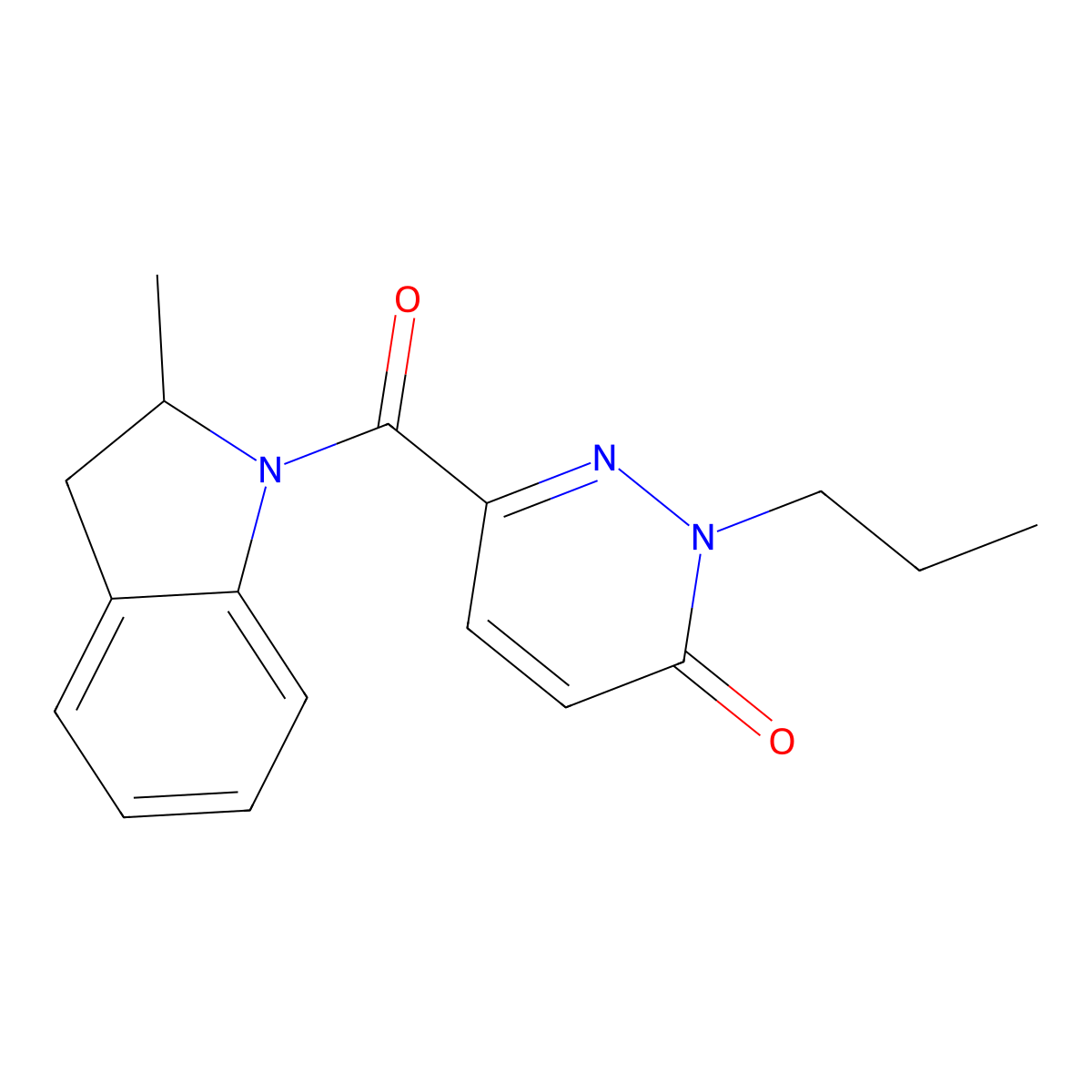 6-(2-methylindoline-1-carbonyl)-2-propylpyridazin-3(2H)-one molecular structure, CAS 1049563-38-3