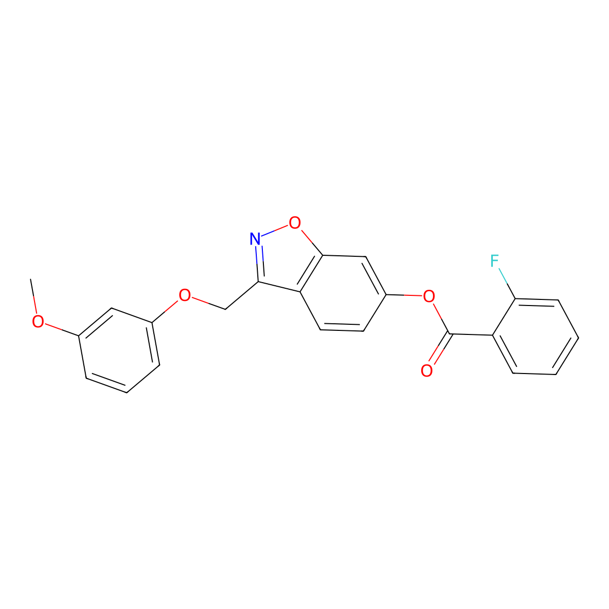3-[(3-Methoxyphenoxy)methyl]-1,2-benzoxazol-6-yl 2-fluorobenzoate molecular structure, CAS 1049563-68-9