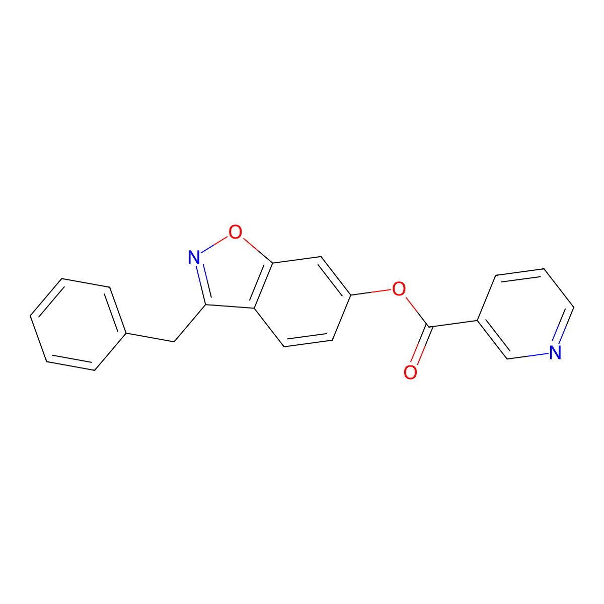 3-Benzyl-1,2-benzisoxazol-6-yl nicotinate molecular structure, CAS 1049564-24-0