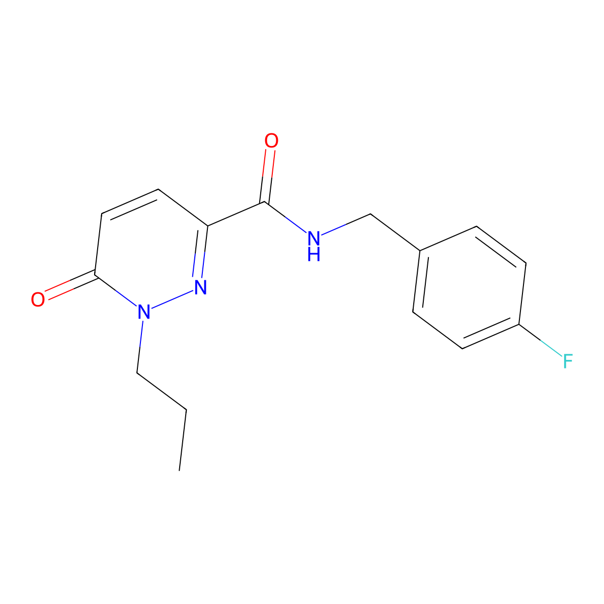 N-(4-fluorobenzyl)-6-oxo-1-propyl-1,6-dihydropyridazine-3-carboxamide molecular structure, CAS 1049564-26-2