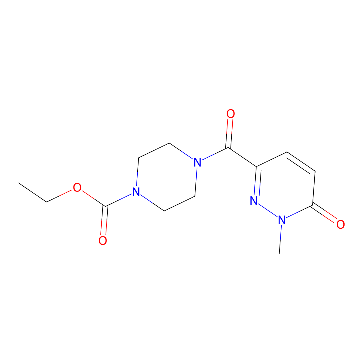Ethyl 4-(1-methyl-6-oxo-1,6-dihydropyridazine-3-carbonyl)piperazine-1-carboxylate molecular structure, CAS 1049566-87-1