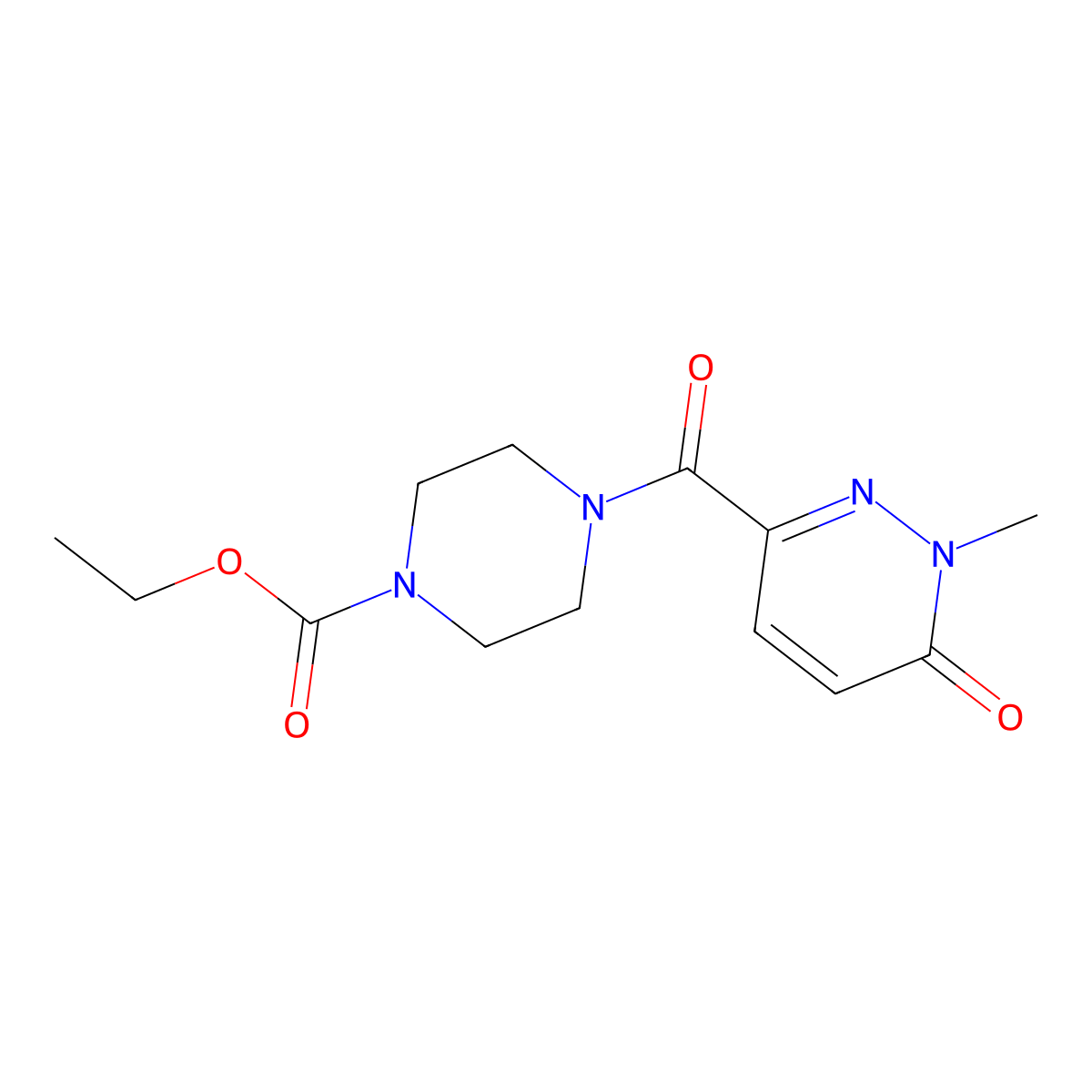 Ethyl 4-(1-methyl-6-oxo-1,6-dihydropyridazine-3-carbonyl)piperazine-1-carboxylate molecular structure, CAS 1049566-87-1