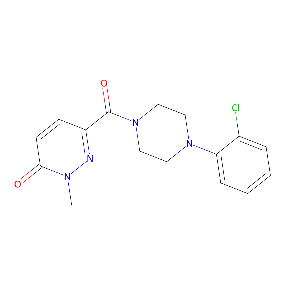6-(4-(2-chlorophenyl)piperazine-1-carbonyl)-2-methylpyridazin-3(2H)-one molecular structure, CAS 1049566-95-1