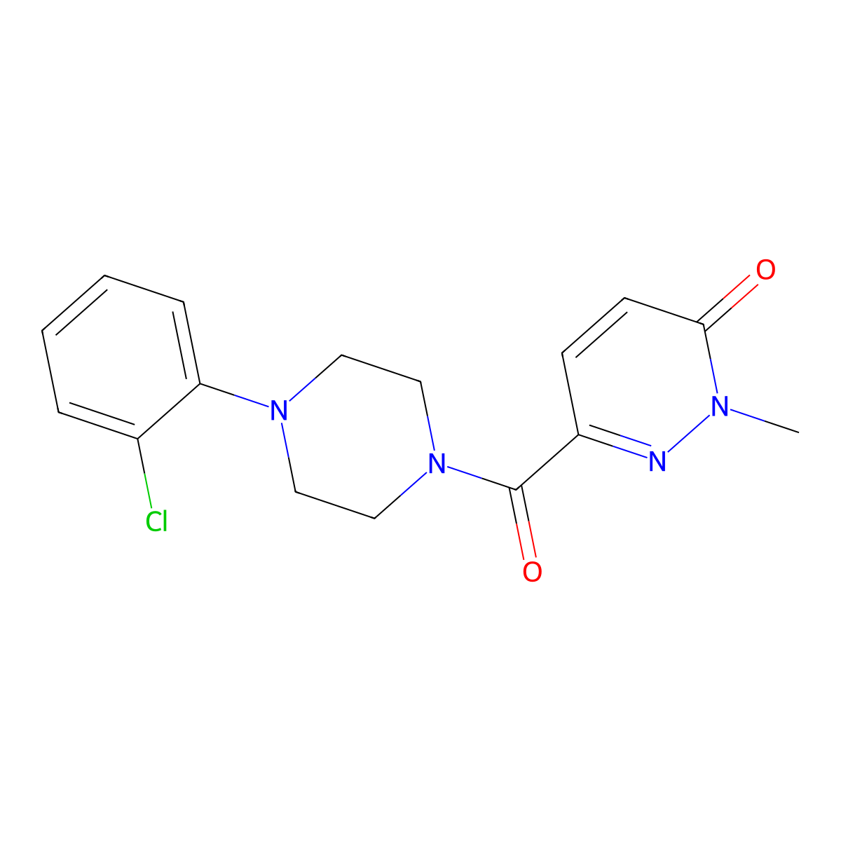 6-(4-(2-chlorophenyl)piperazine-1-carbonyl)-2-methylpyridazin-3(2H)-one molecular structure, CAS 1049566-95-1