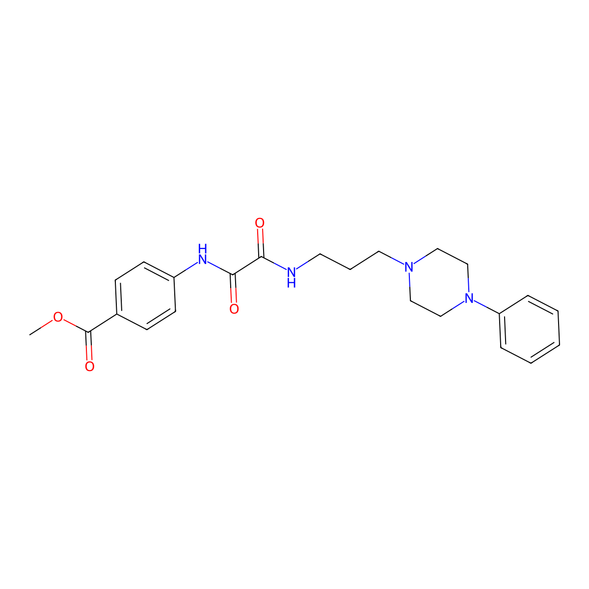 Methyl 4-(2-oxo-2-((3-(4-phenylpiperazin-1-yl)propyl)amino)acetamido)benzoate molecular structure, CAS 1049568-27-5