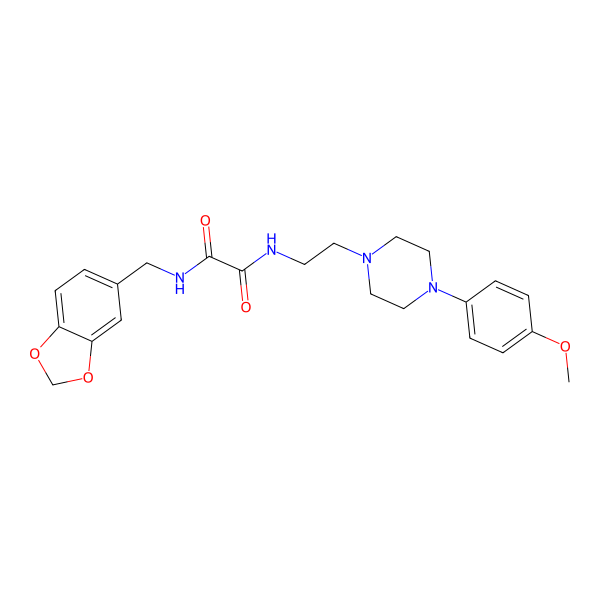 N1-(benzo[d][1,3]dioxol-5-ylmethyl)-N2-(2-(4-(4-methoxyphenyl)piperazin-1-yl)ethyl)oxalamide molecular structure, CAS 1049569-59-6