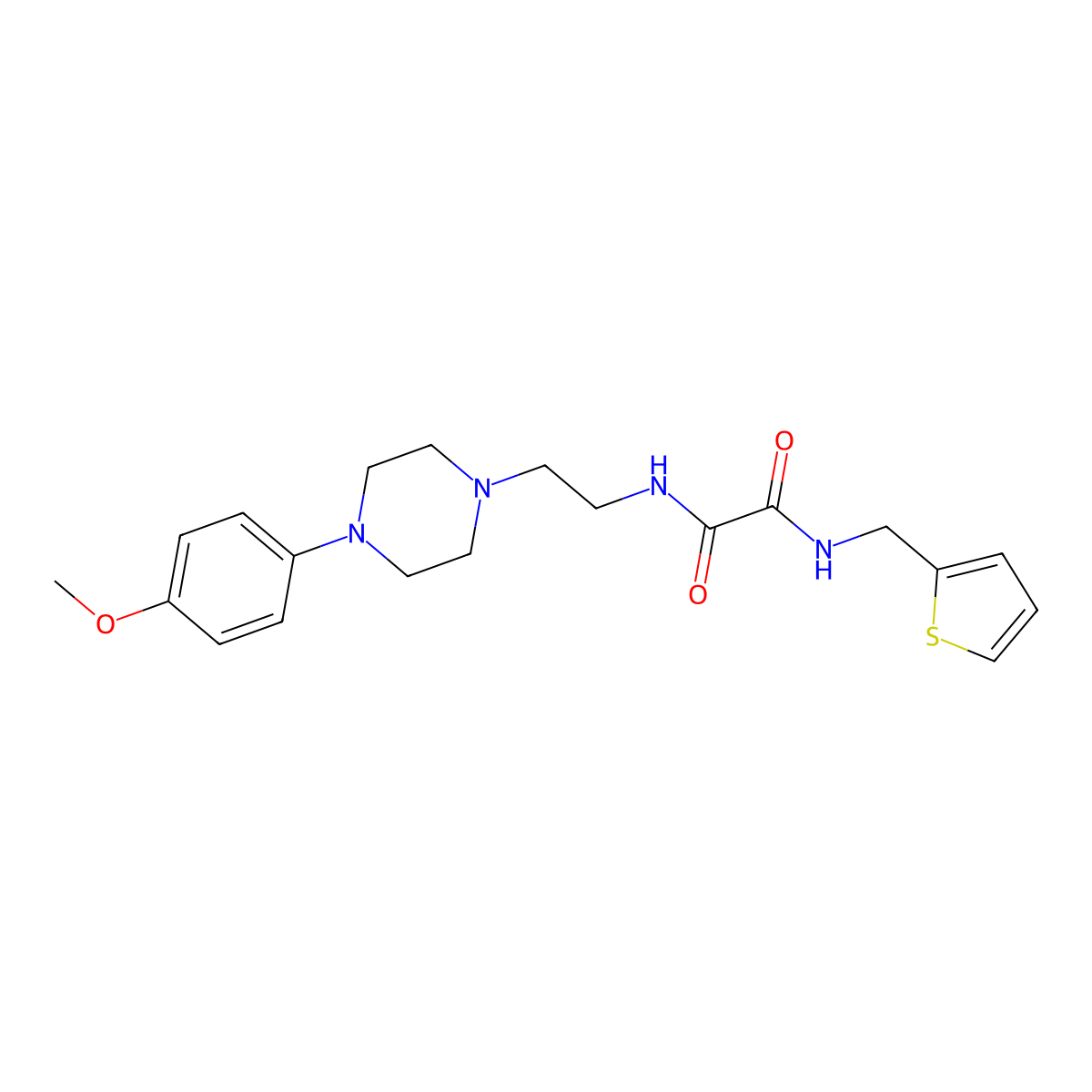 N1-(2-(4-(4-methoxyphenyl)piperazin-1-yl)ethyl)-N2-(thiophen-2-ylmethyl)oxalamide molecular structure, CAS 1049569-67-6