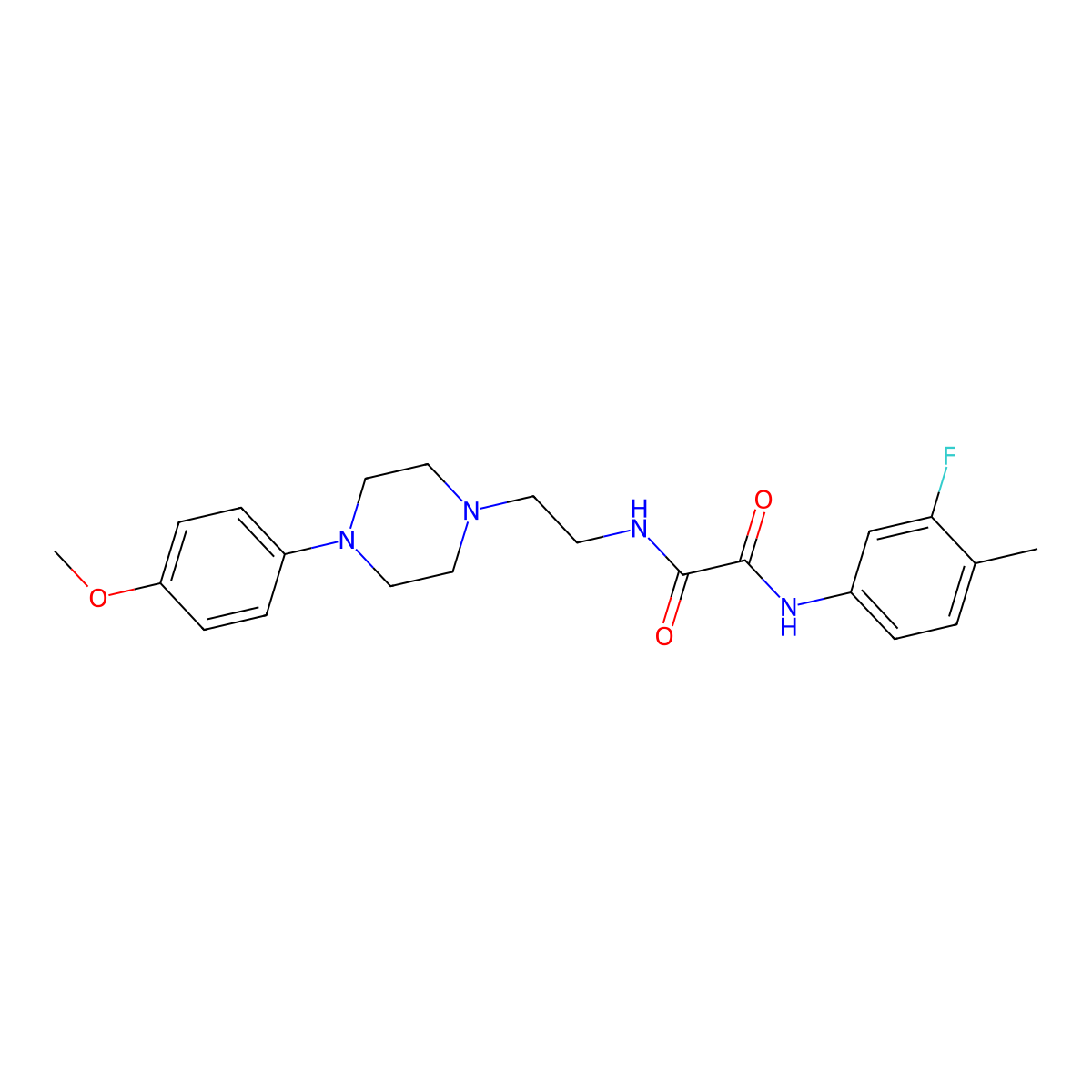 N1-(3-fluoro-4-methylphenyl)-N2-(2-(4-(4-methoxyphenyl)piperazin-1-yl)ethyl)oxalamide molecular structure, CAS 1049569-99-4