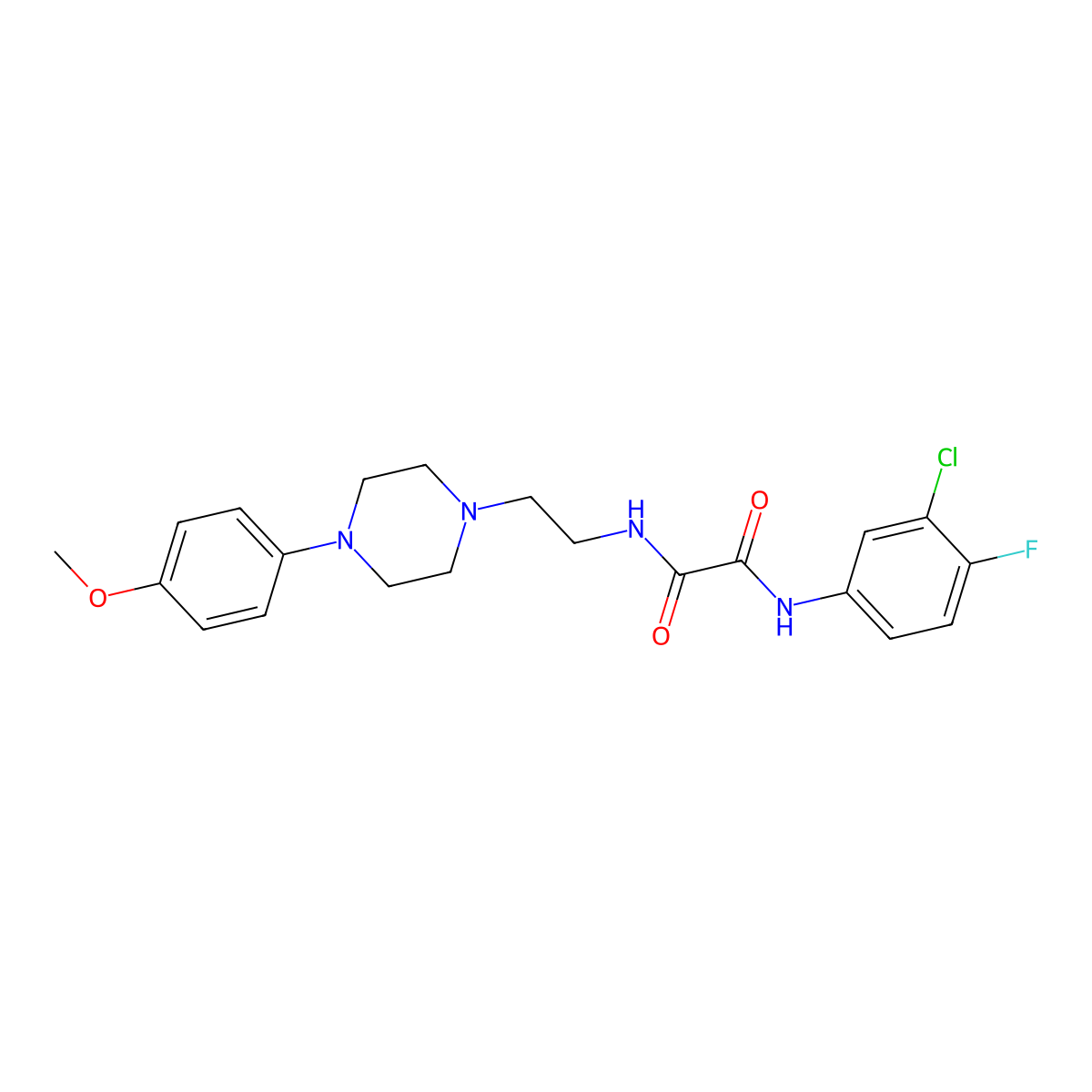 N1-(3-chloro-4-fluorophenyl)-N2-(2-(4-(4-methoxyphenyl)piperazin-1-yl)ethyl)oxalamide molecular structure, CAS 1049571-31-4
