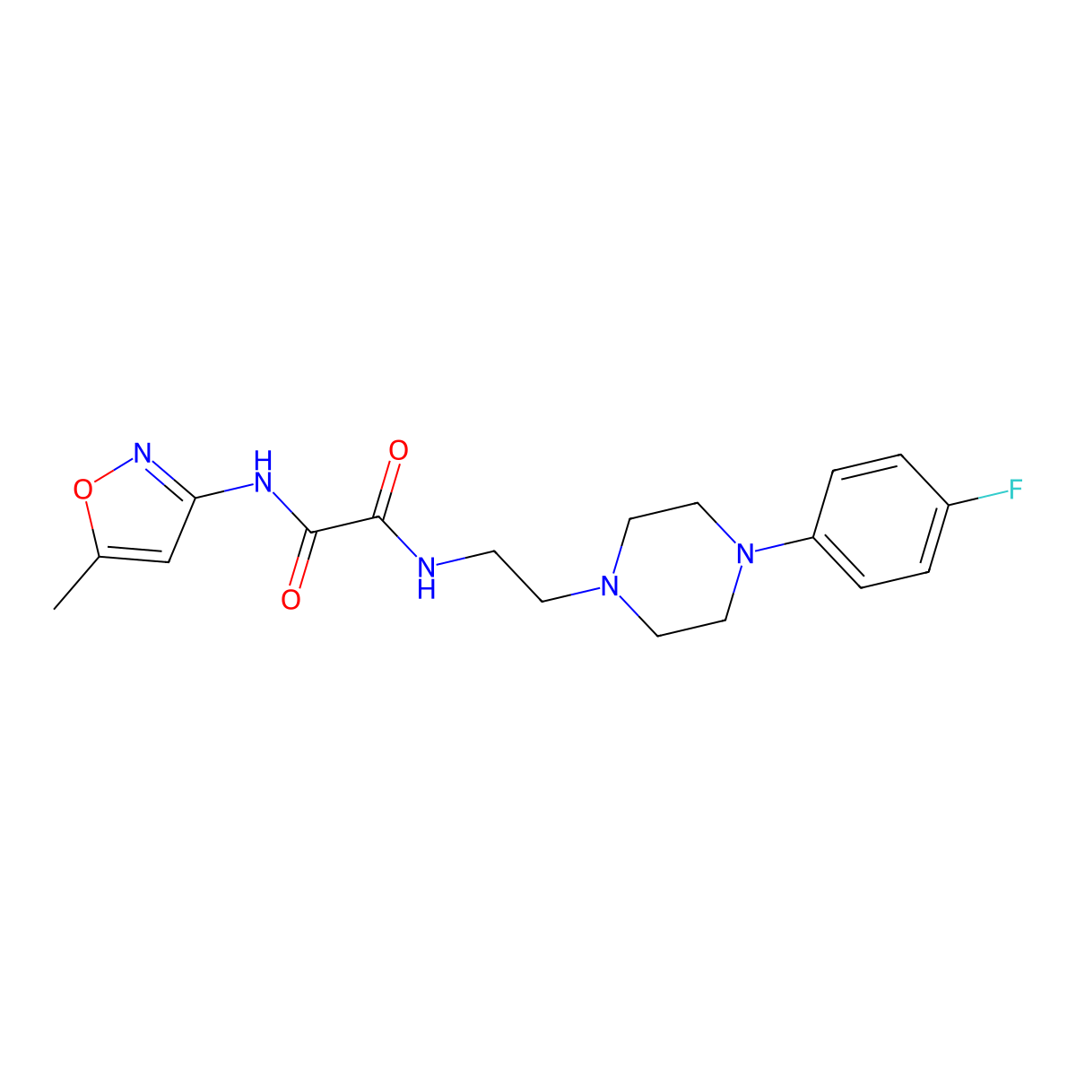 N1-(2-(4-(4-fluorophenyl)piperazin-1-yl)ethyl)-N2-(5-methylisoxazol-3-yl)oxalamide molecular structure, CAS 1049571-37-0