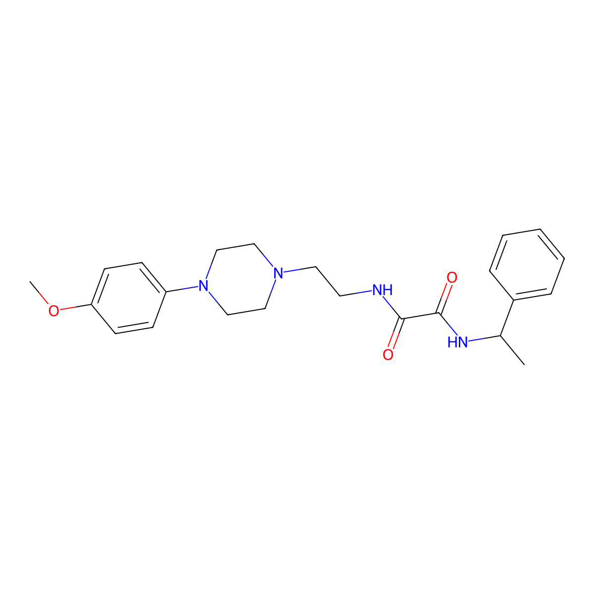N1-(2-(4-(4-methoxyphenyl)piperazin-1-yl)ethyl)-N2-(1-phenylethyl)oxalamide molecular structure, CAS 1049571-71-2